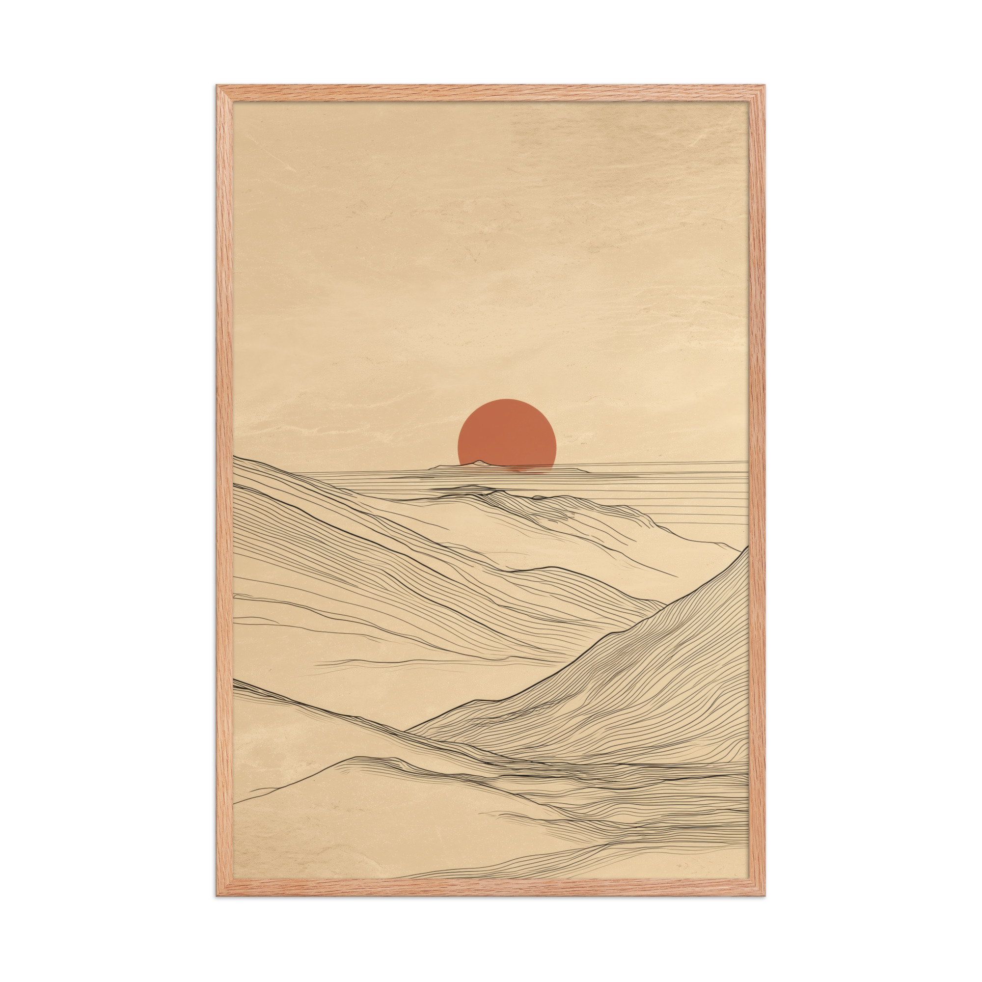 Desert Horizon — Japandi Desert Line Landscape Wall Art — Framed Poster - Image 12