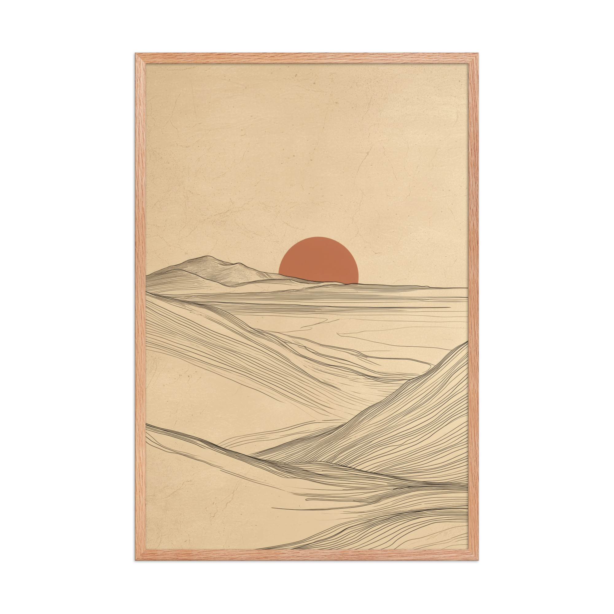 Flowing Ridges — Neutral Line Landscape Wall Art — Framed Poster - Image 12