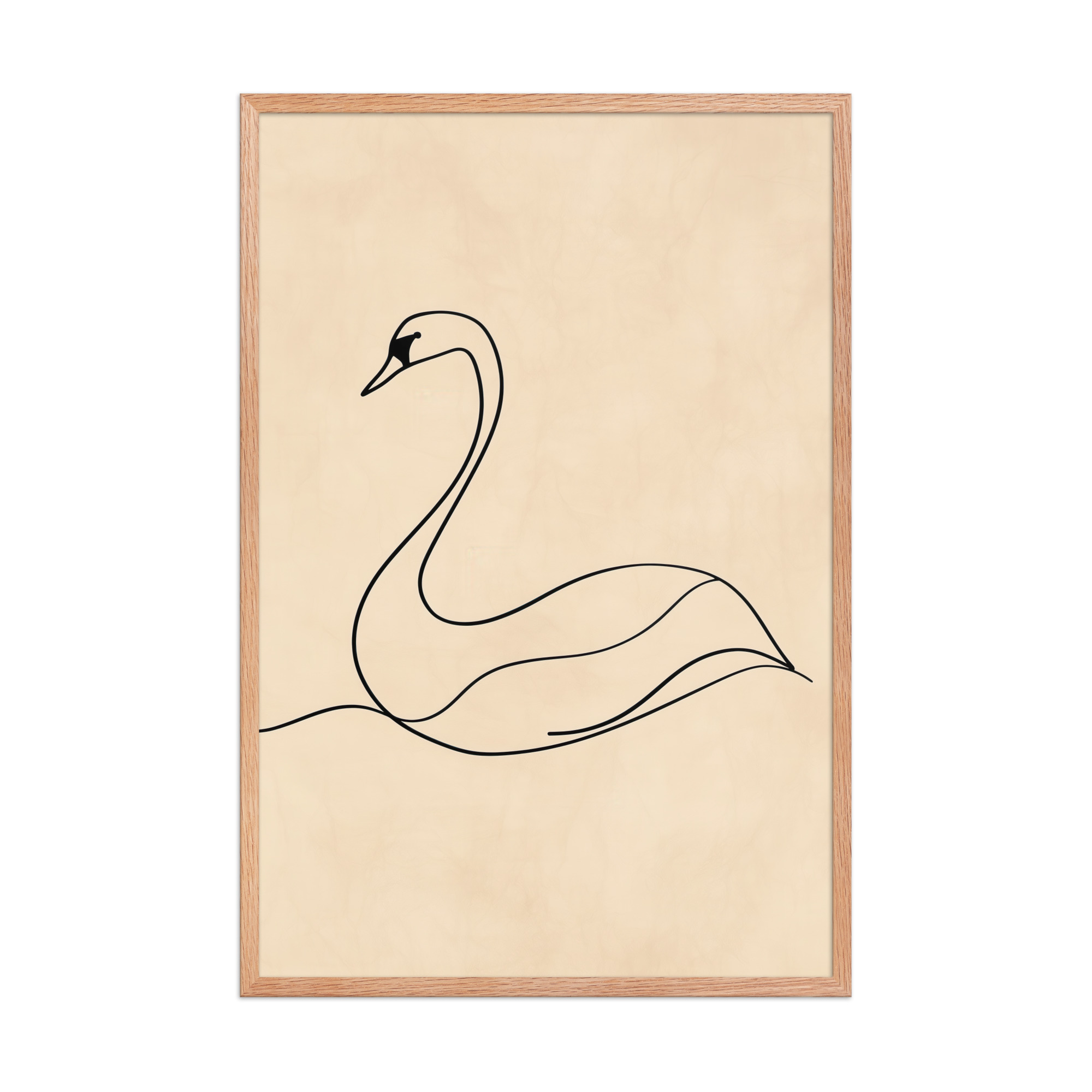 Swan Flow — Minimal Line Drawing Wall Art — Framed Poster - Image 10