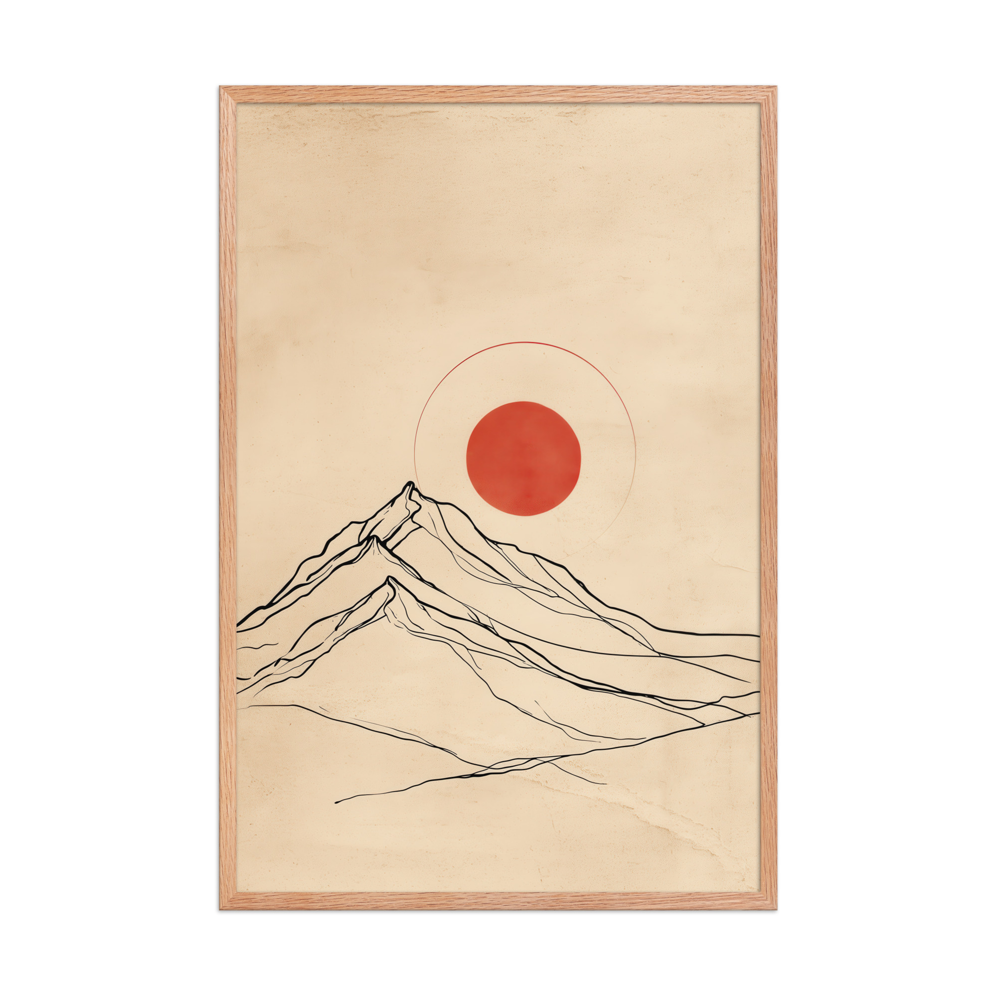 Eternal Sun — Minimal Mountain and Red Sun Wall Art — Framed Poster - Image 12