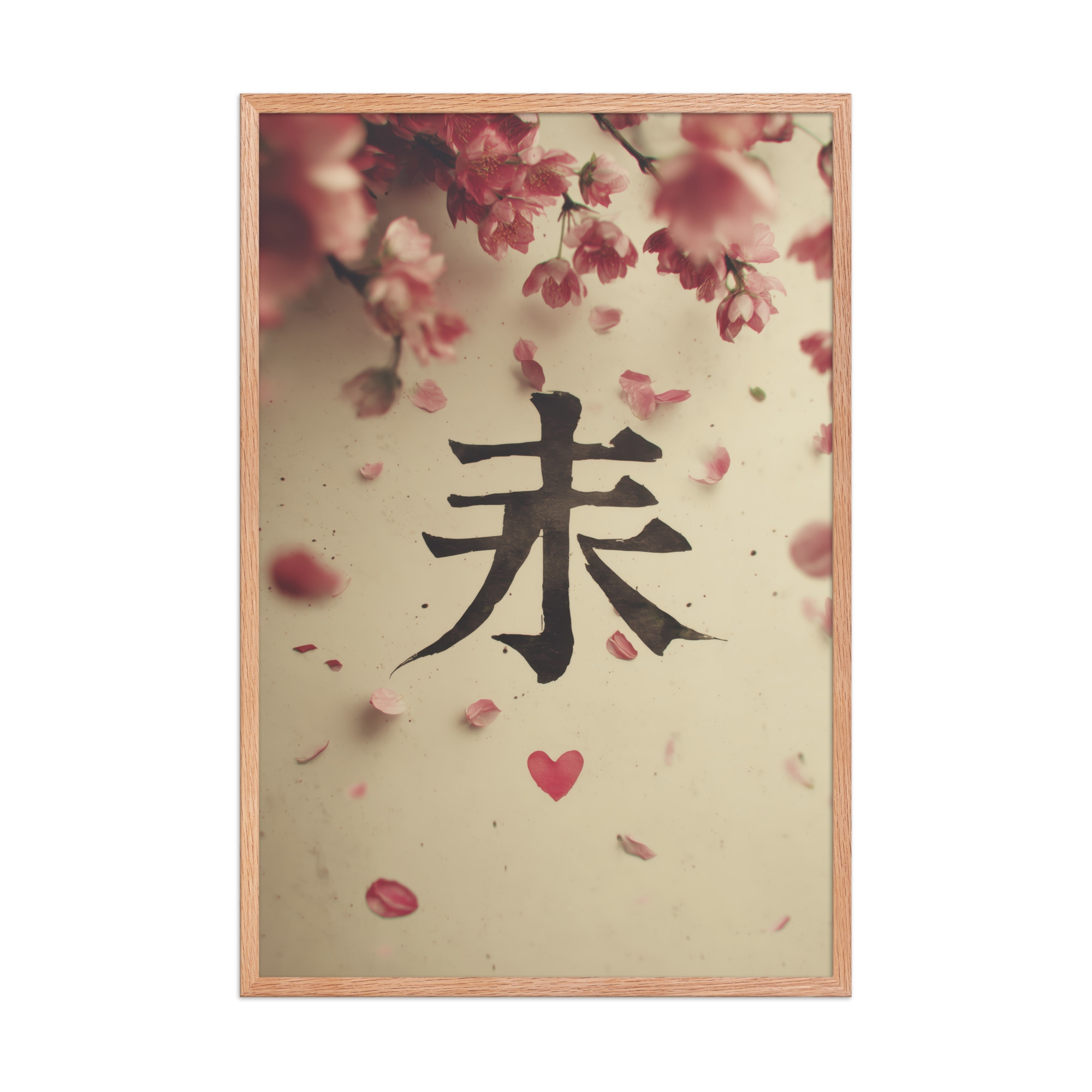 Sakura Love — Cherry Blossom, Japanese Calligraphy Wall Decor — Framed Poster - Image 16