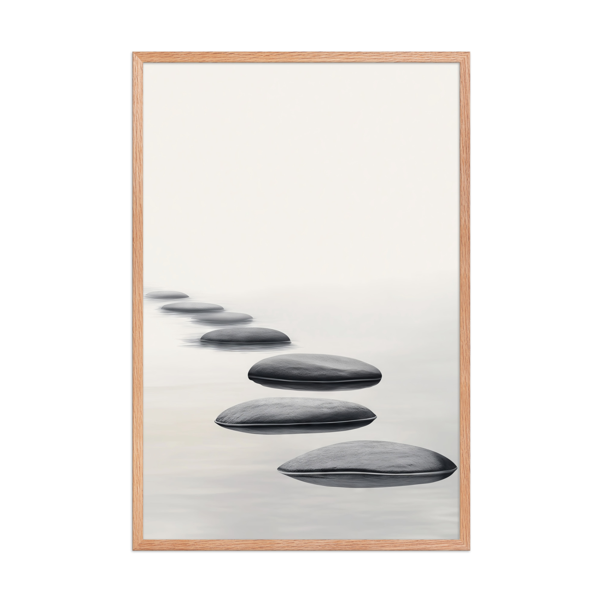 Path of Tranquility – Stepping Stones Minimal Zen Wall Art – Framed Poster - Image 6