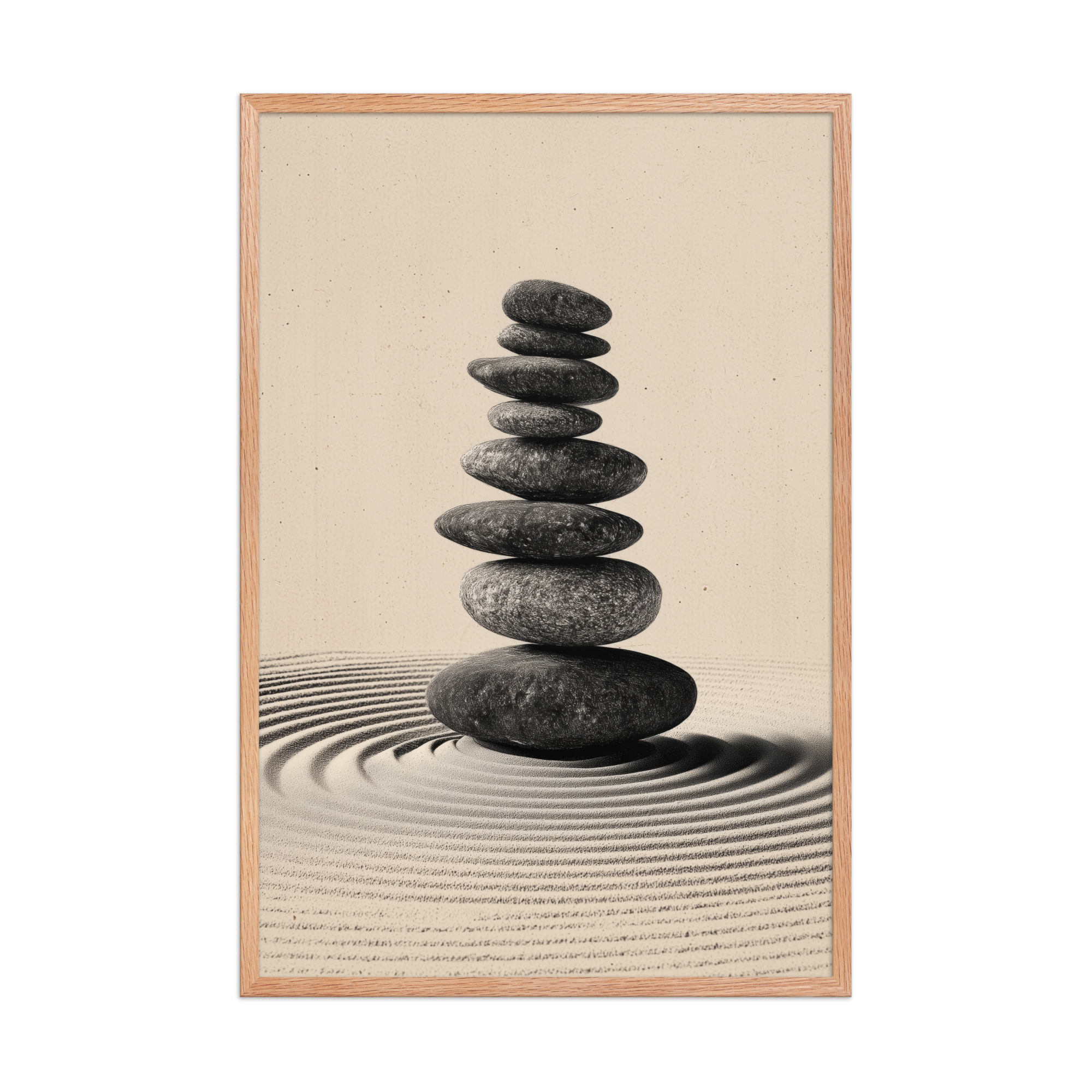 Balanced Stillness – Stacked Stones I Neutral Zen Stones Wall Art – Framed Poster - Image 16