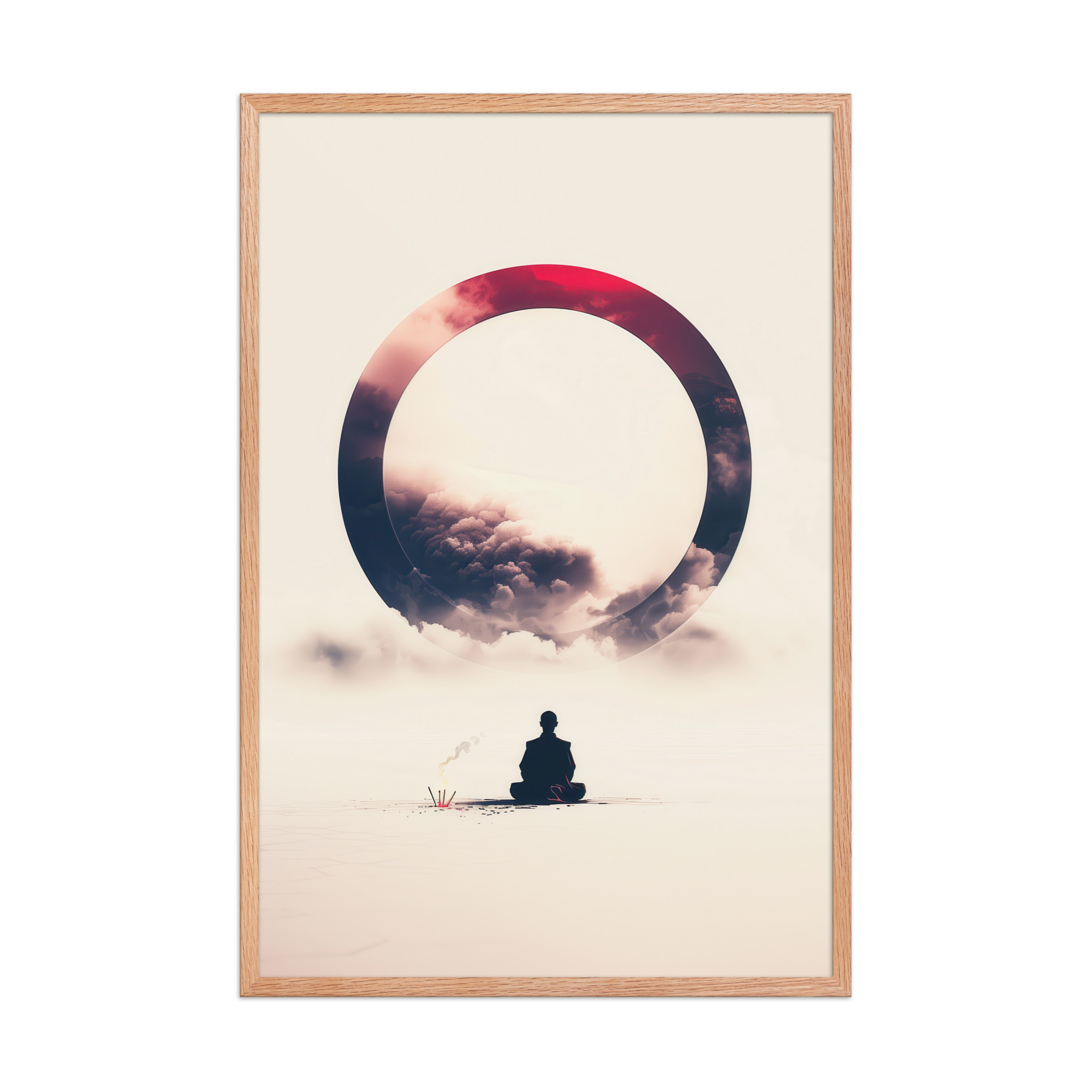 Zen Enso Horizon – Meditative Landscape with Circle Wall Art – Framed Poster - Image 16