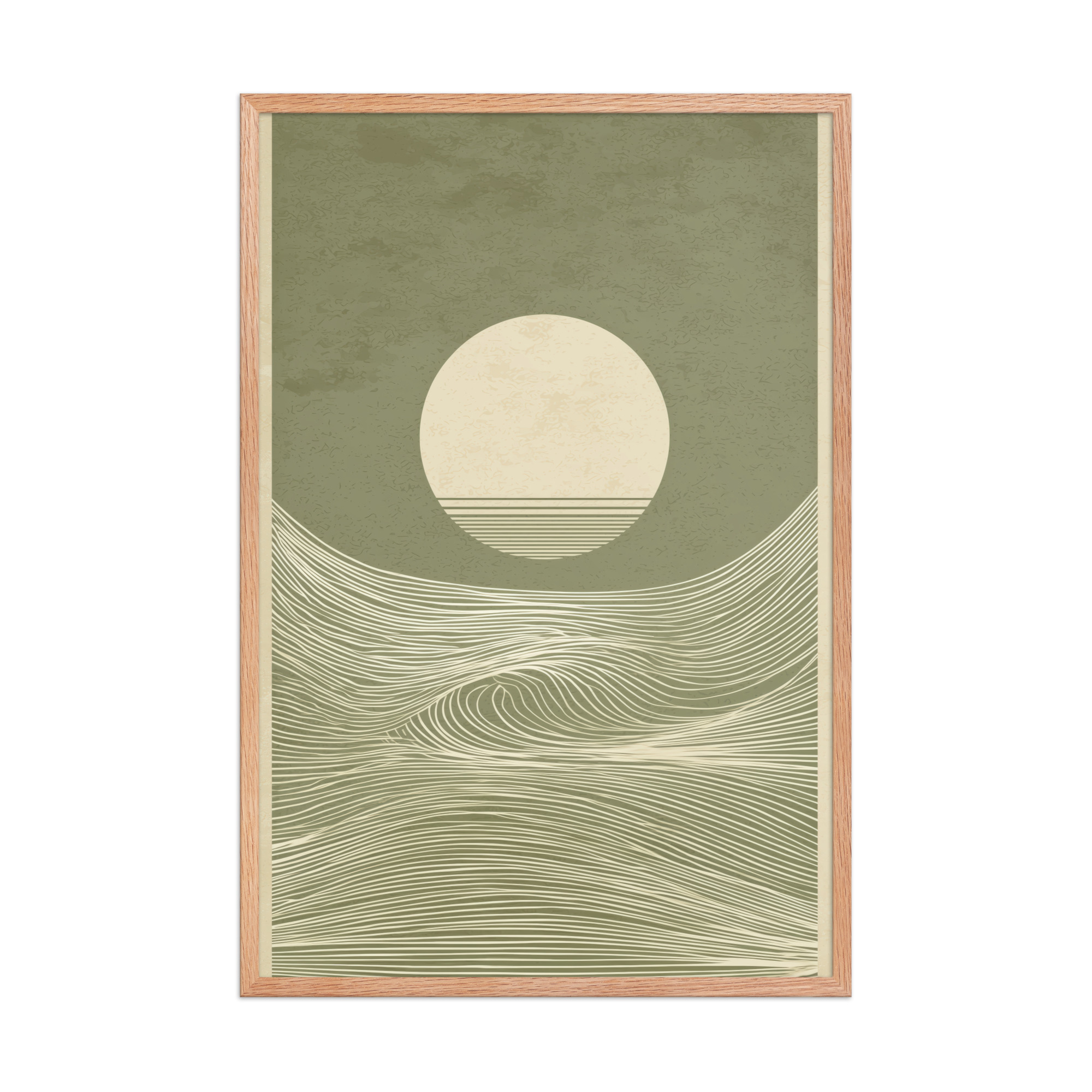 Zen Horizon Waves — Minimal Sunset Landscape Wall Decor — Framed Poster - Image 12