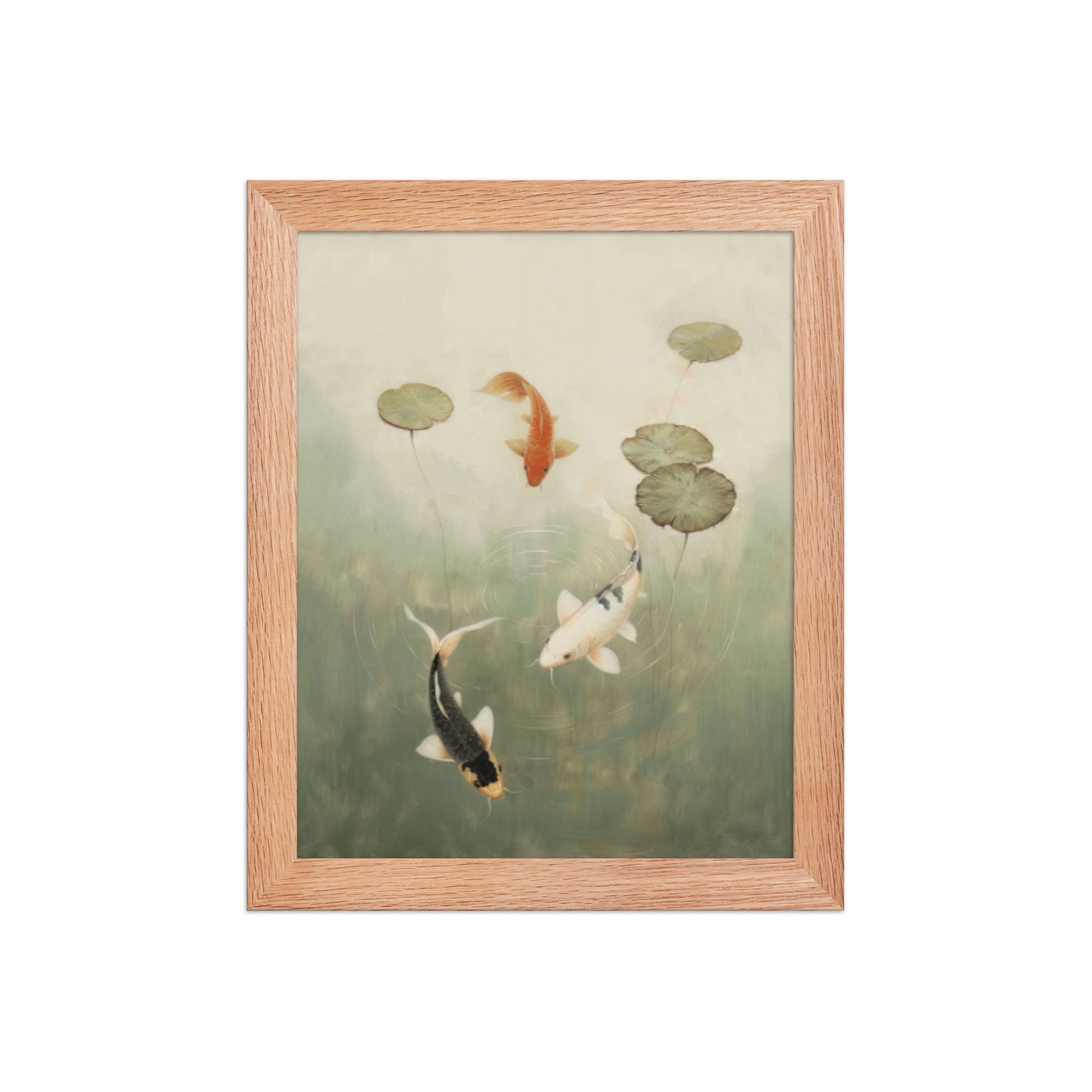 Koi Among Lilies — Tranquil Pond Art — Framed Poster - Image 9