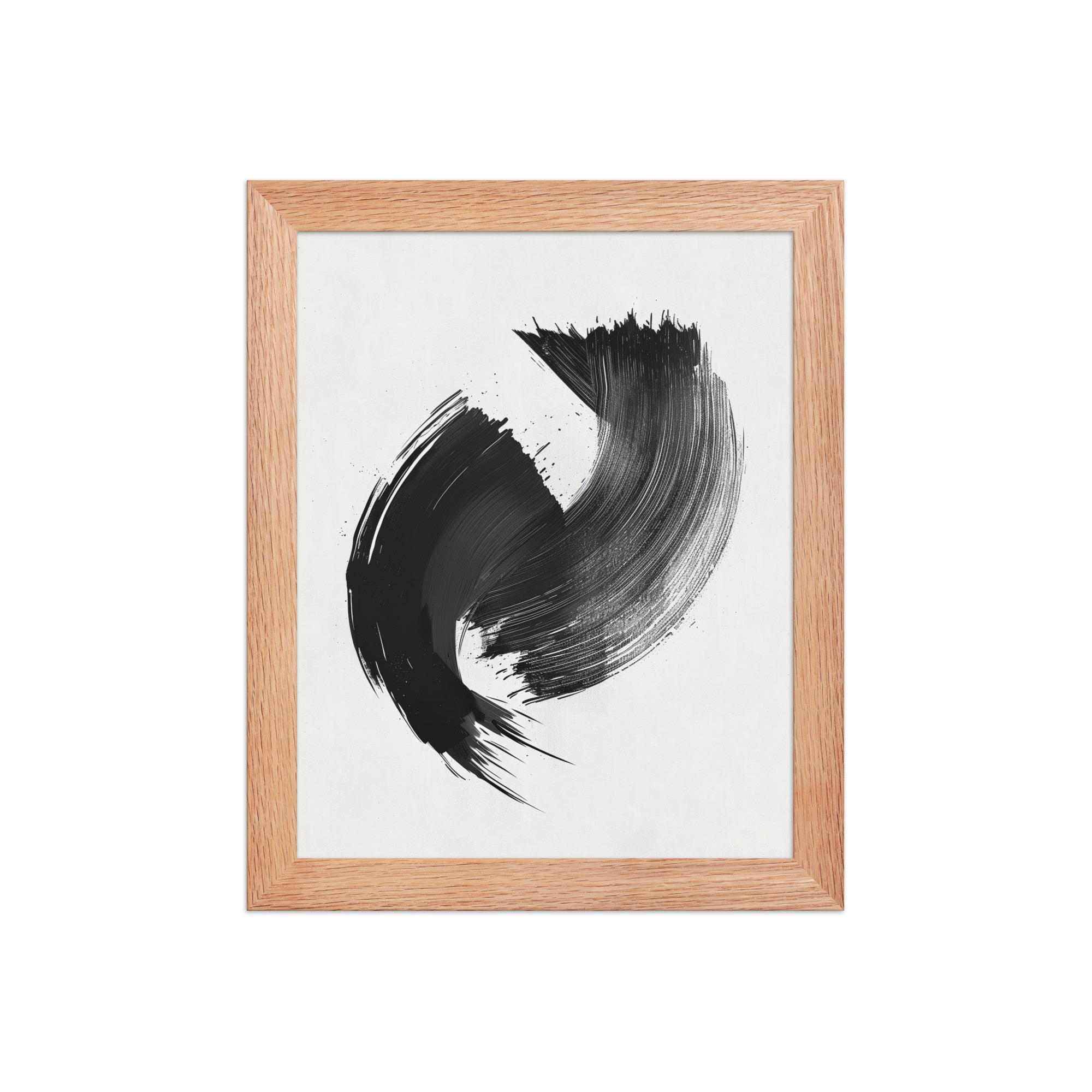 Brushstroke Swirl — Zen Sumi-e Ink Abstract Wall Decor — Framed Poster - Image 7