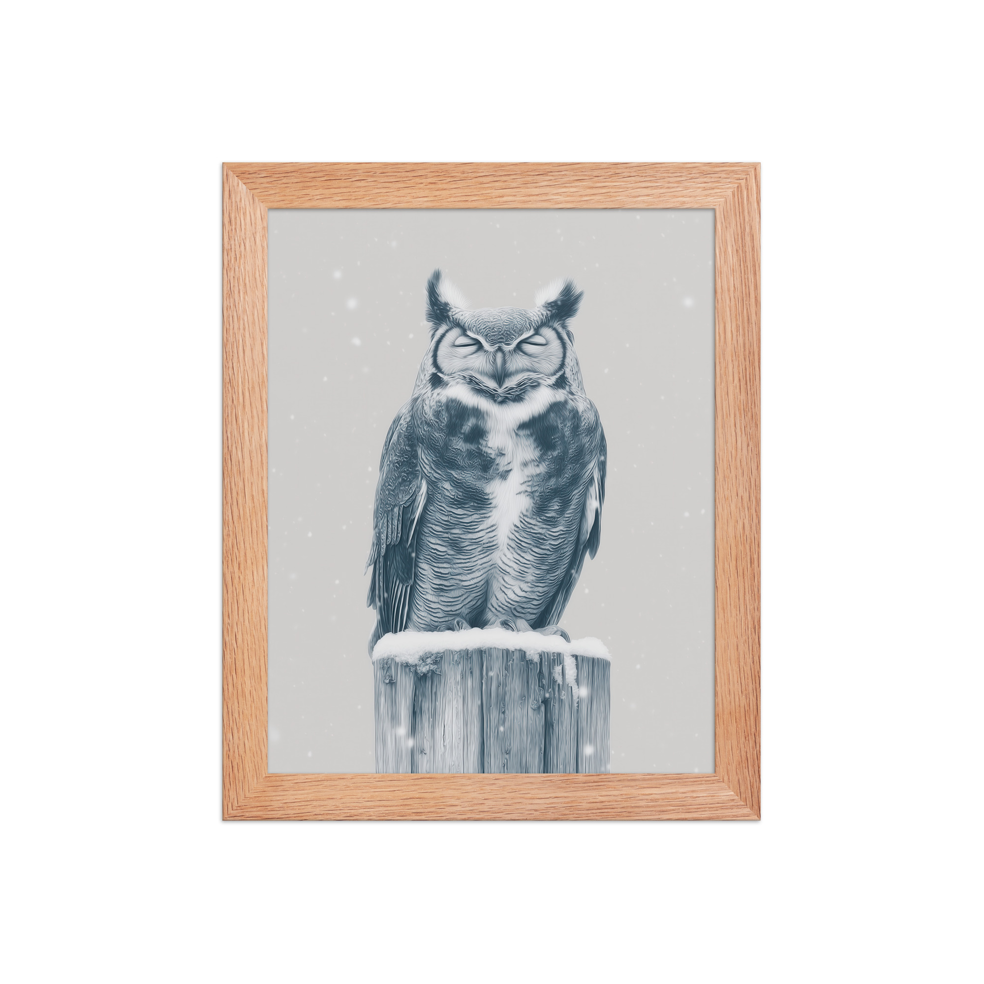 Silent Sentinel – Snow Owl Winter Wildlife Art in Neutrals Wall Decor — Framed Poster - Image 9