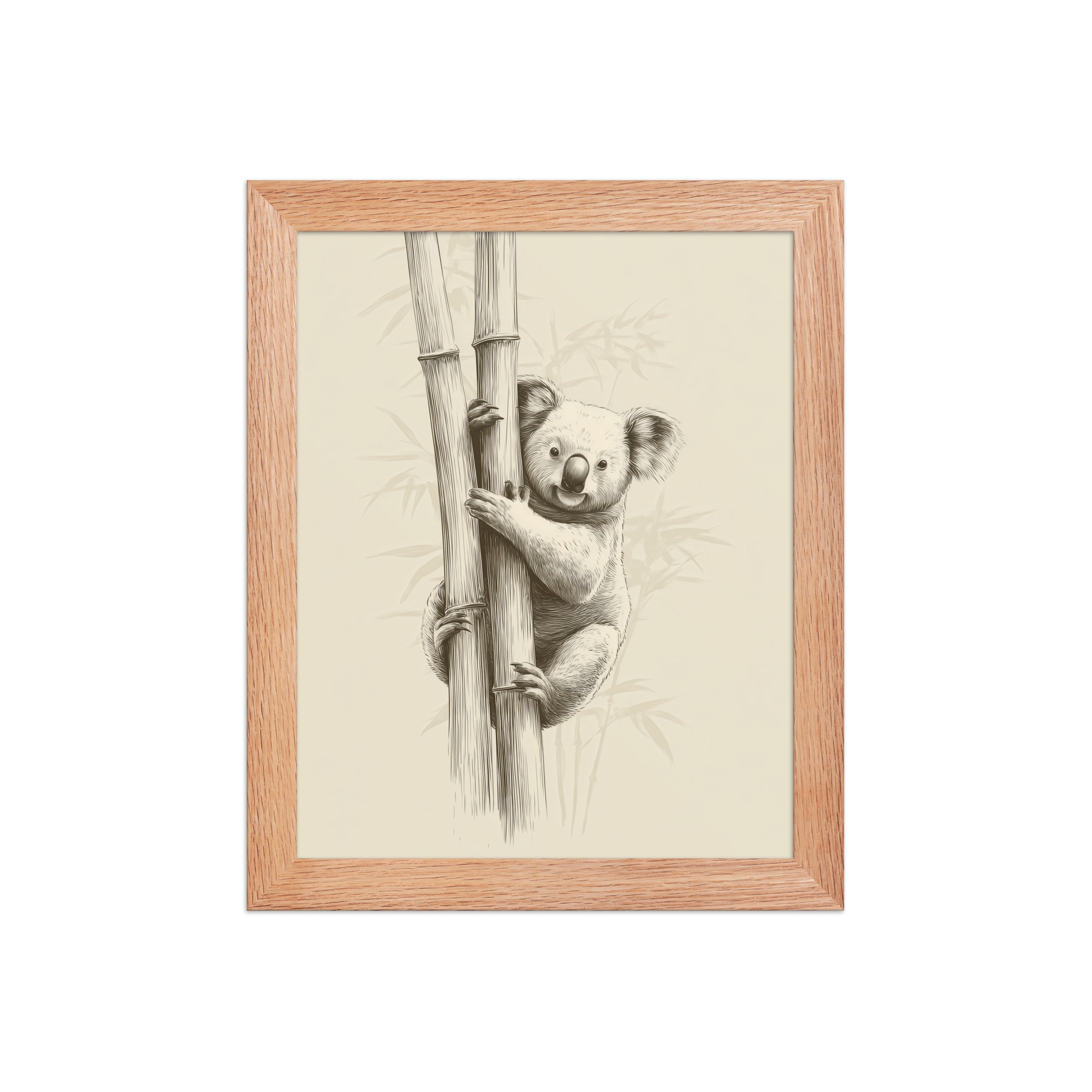 Koala Bamboo I — Koala Illustration in Warm Neutrals Wall Decor — Framed Poster - Image 9