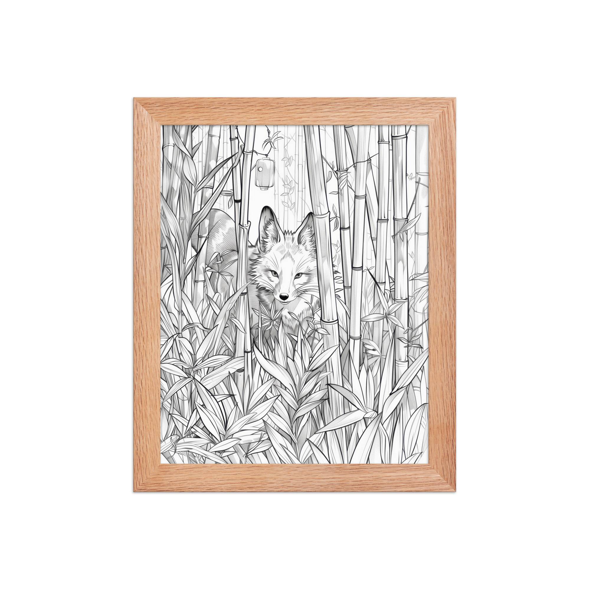 Fox Spirit in Bamboo Forest — Fox Among Bamboo Wall Decor — Framed Poster - Image 9
