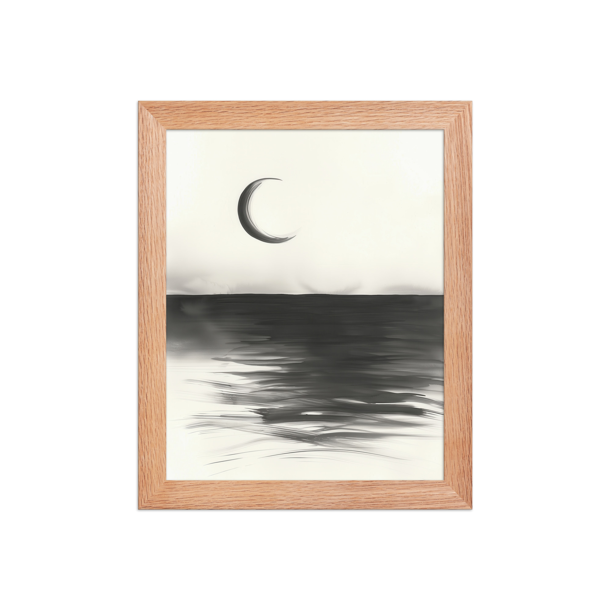 Crescent Reflections — Minimal Seascape Wall Decor — Framed Poster - Image 9