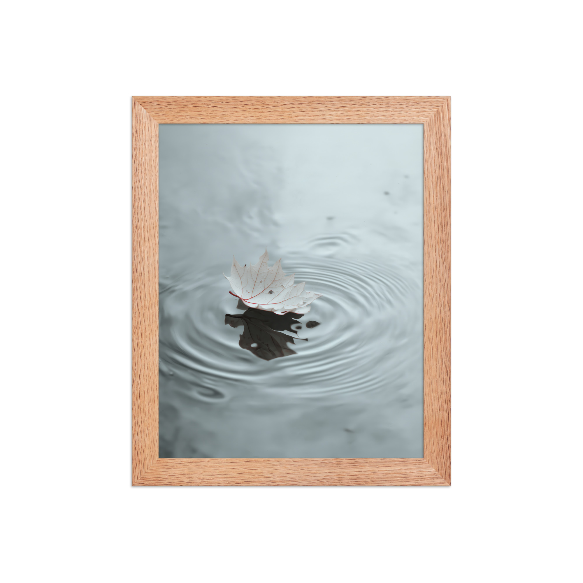 Floating Stillness — Leaf on Water Wall Decor — Framed Poster - Image 9