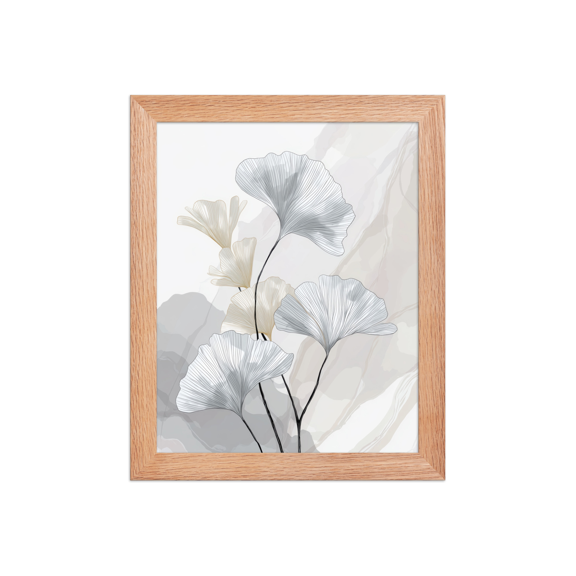 Ginkgo Harmony (Pale Edition) — Line Art Botanical Wall Decor — Framed Poster - Image 7