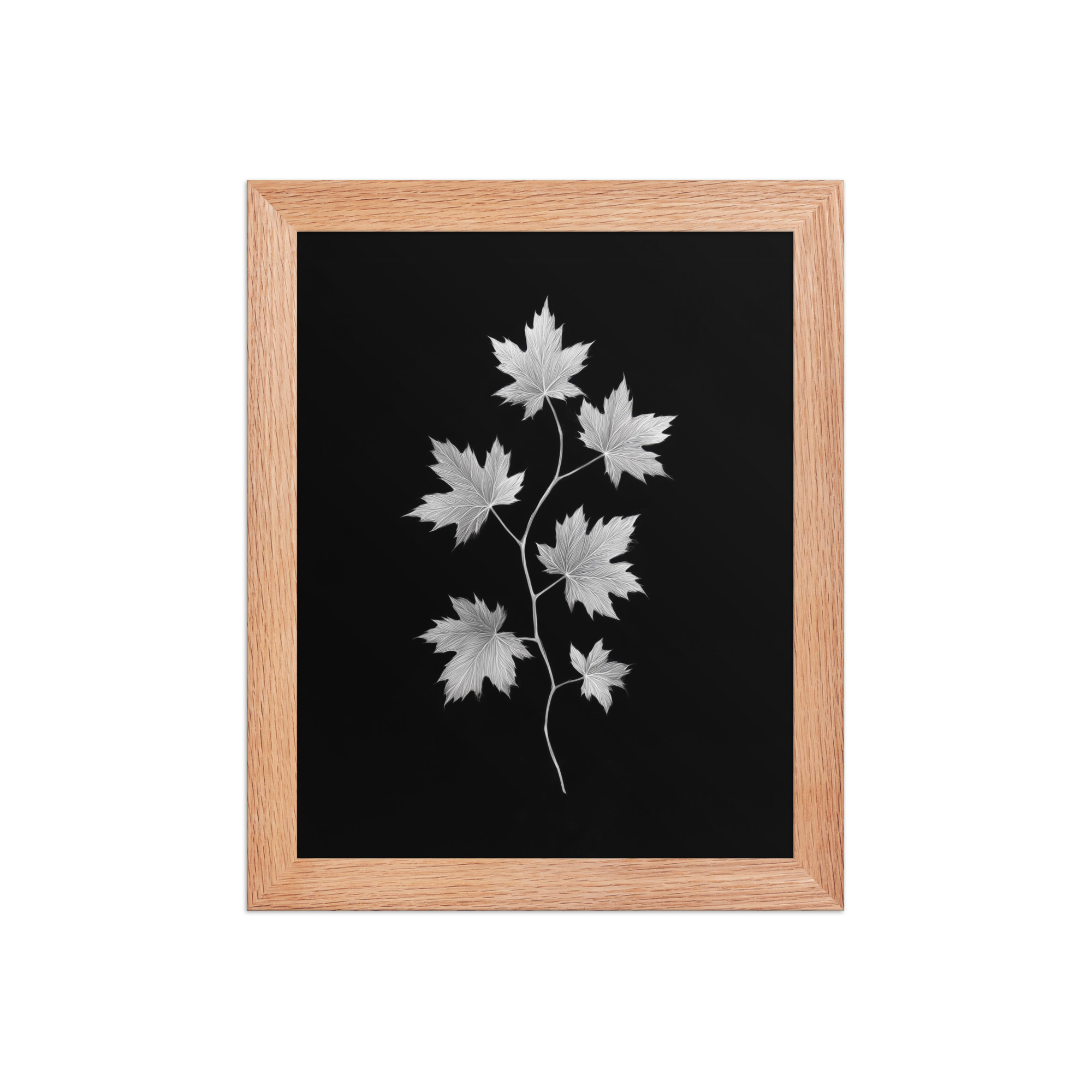 Ivory Veins — Japandi Maple Line Art — Framed Poster - Image 9