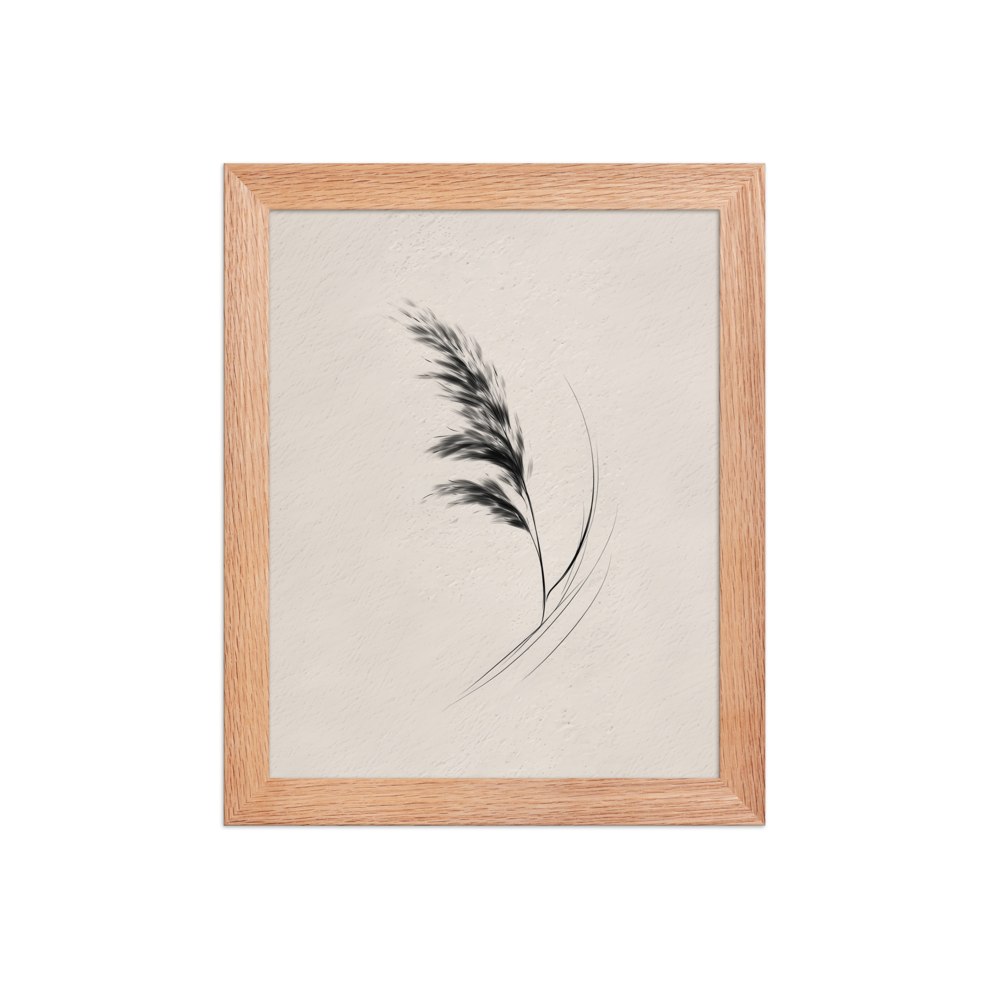 Windswept Pampas — Minimal Brush Wall Art — Framed Poster - Image 9