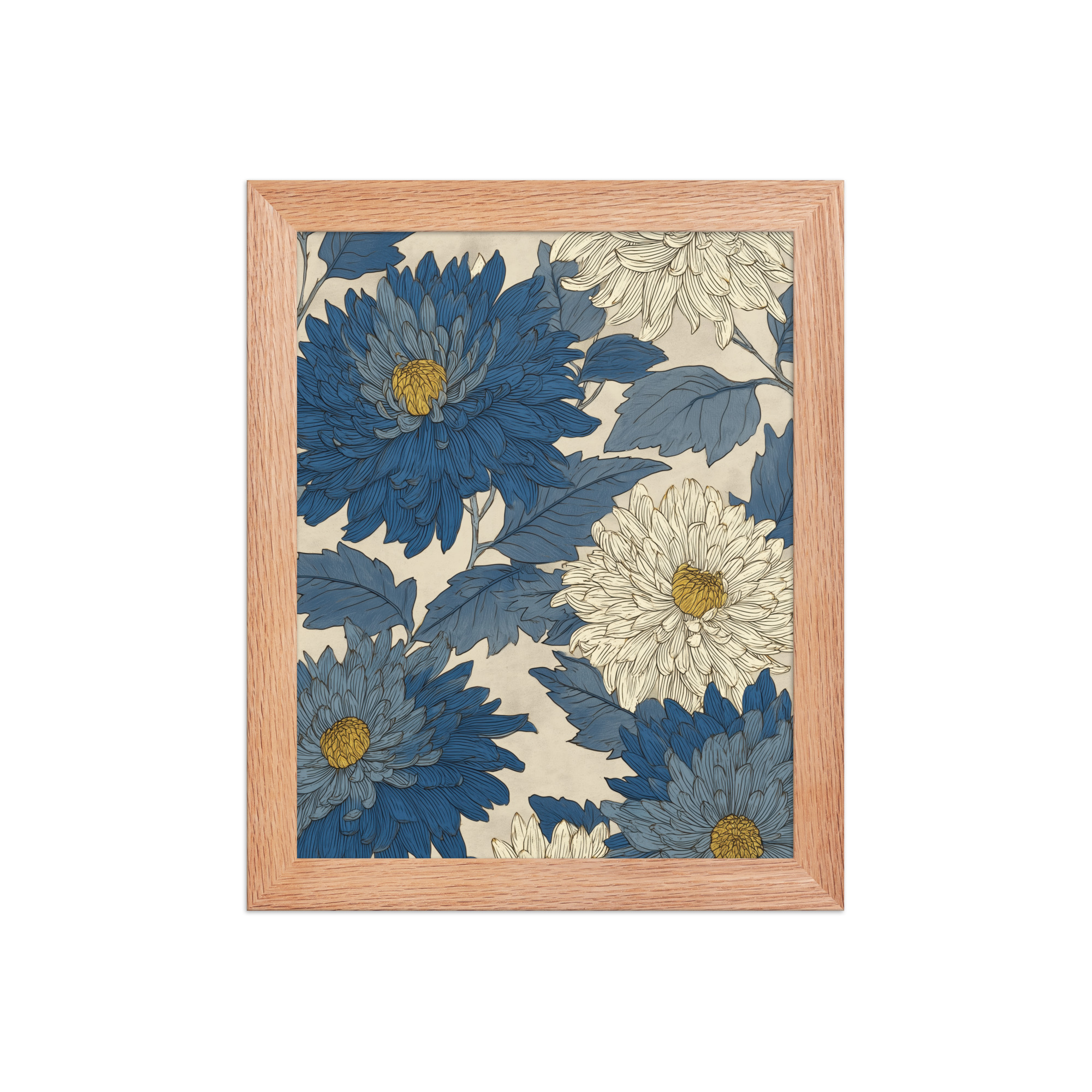 Mixed Chrysanthemums — Vintage Floral Pattern Wall Decor — Framed Poster - Image 8