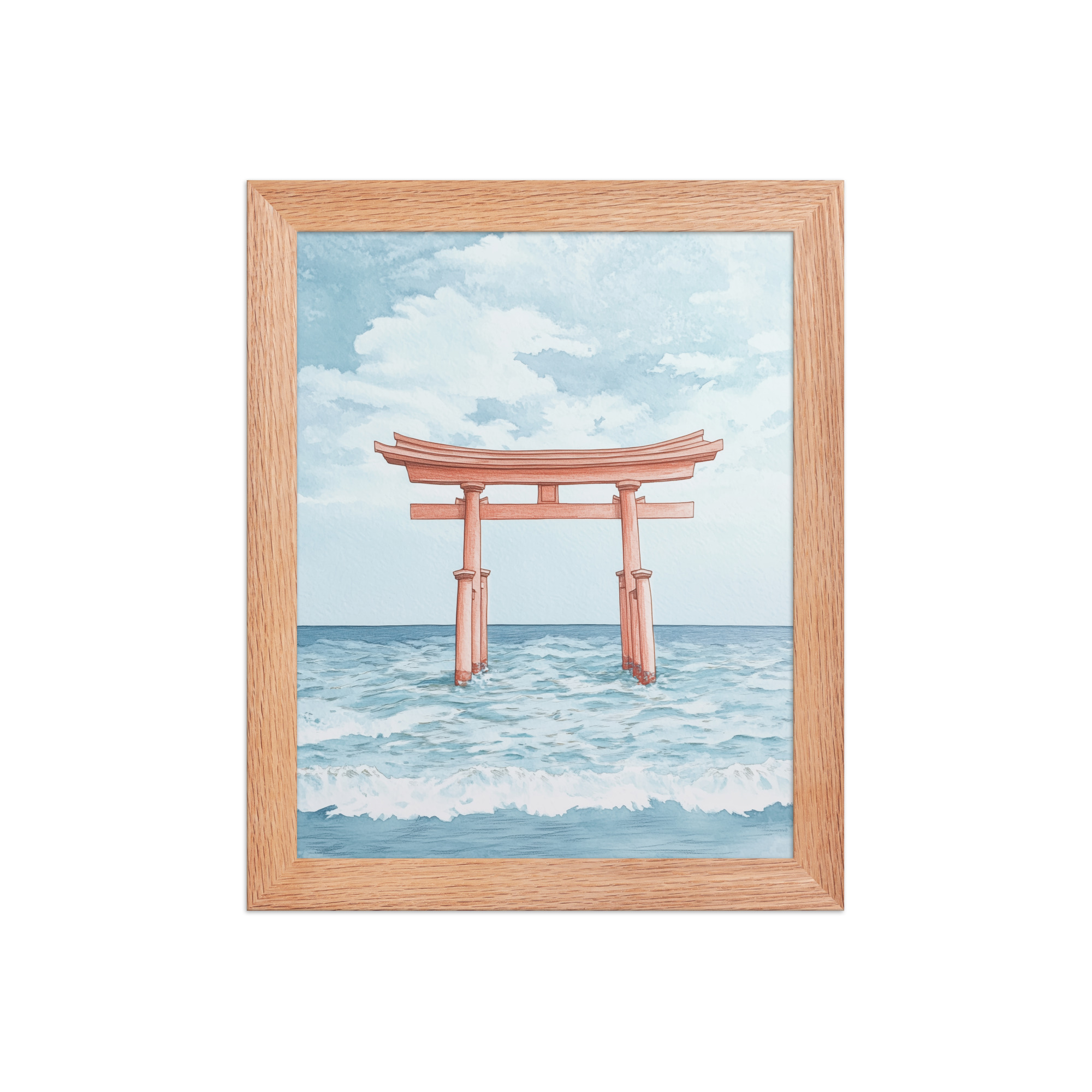 Torii Gate Waves — Coastal Shinto Shrine Wall Decor — Framed Poster - Image 9