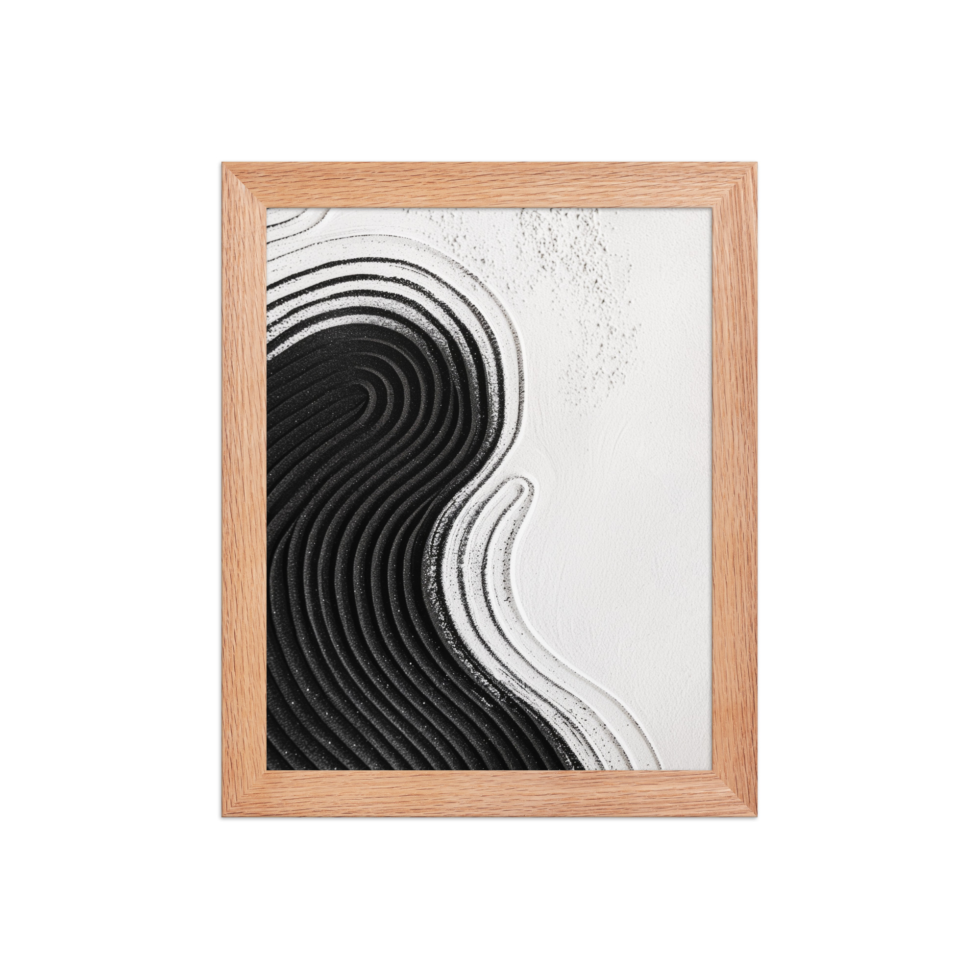 Black & White Ripple – Abstract Zen Sand Pattern Wall Art – Framed Poster - Image 9