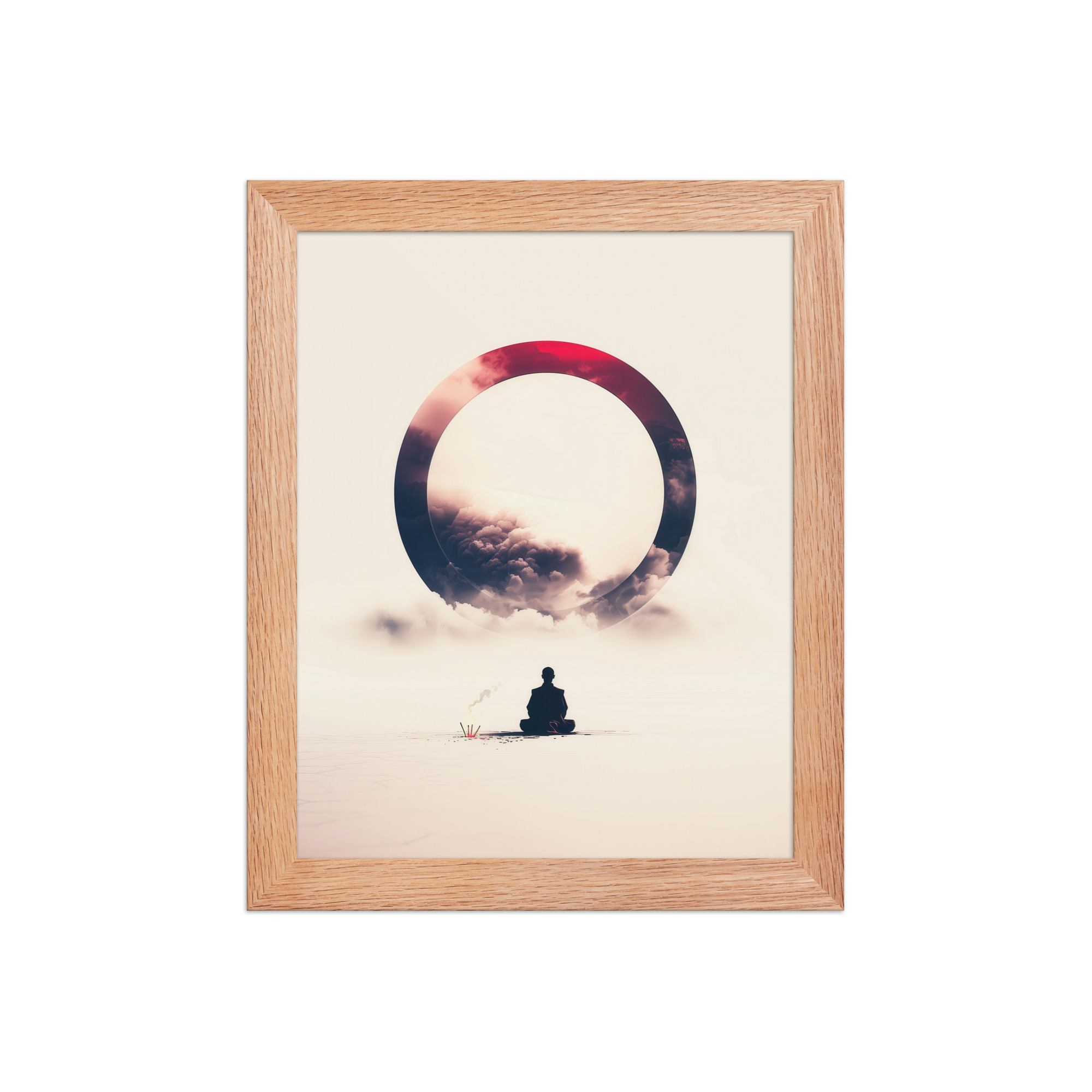 Zen Enso Horizon – Meditative Landscape with Circle Wall Art – Framed Poster - Image 9