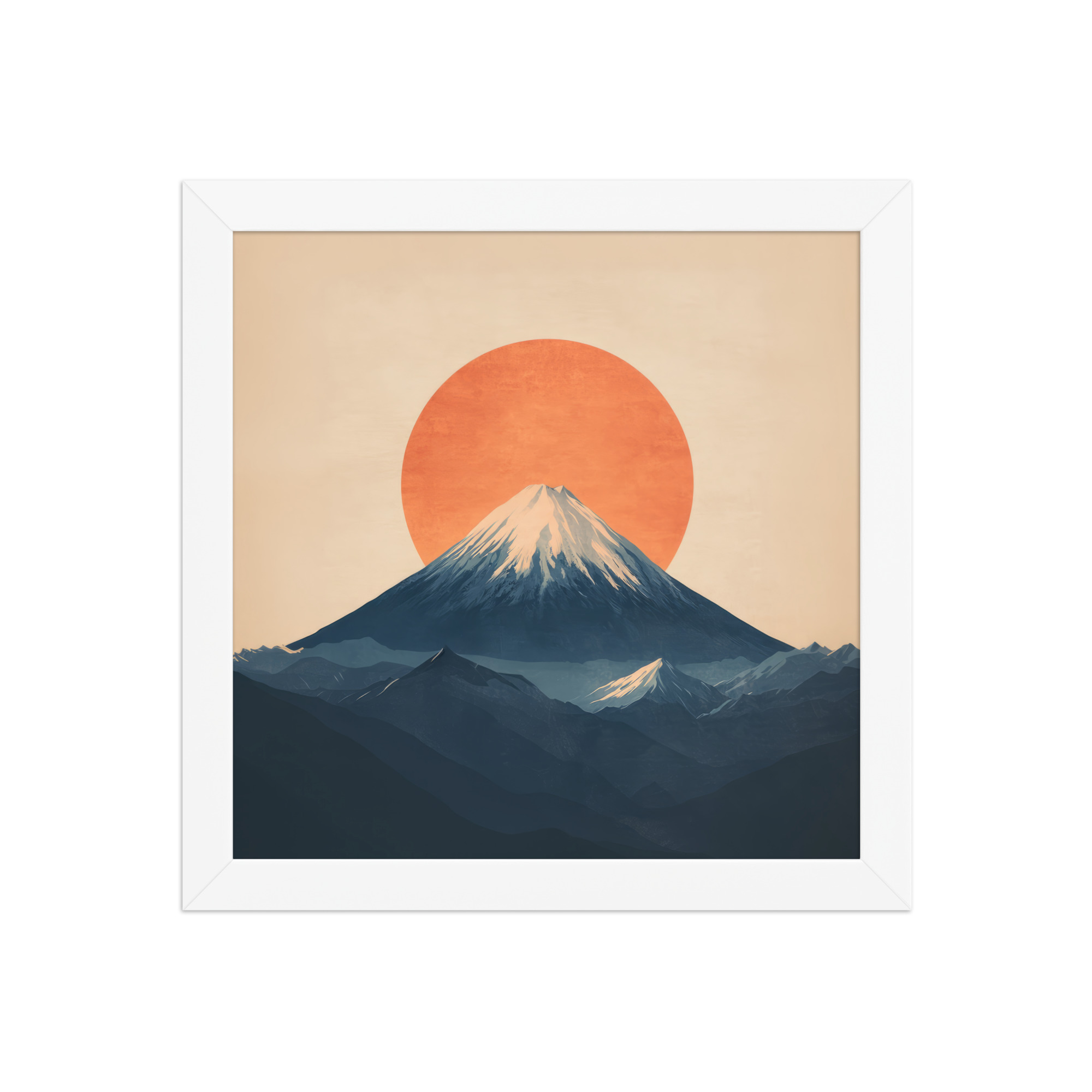Rising Sun Over Fuji — Minimal Mount Fuji Silhouette Wall Decor — Framed Poster - Image 25
