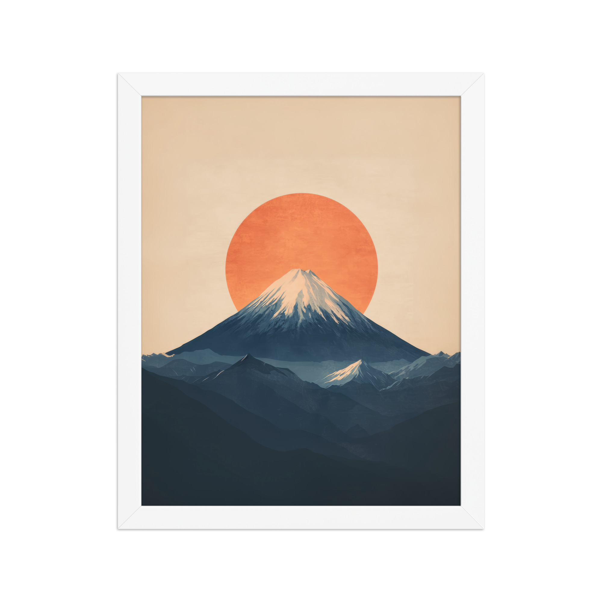 Rising Sun Over Fuji — Minimal Mount Fuji Silhouette Wall Decor — Framed Poster - Image 26