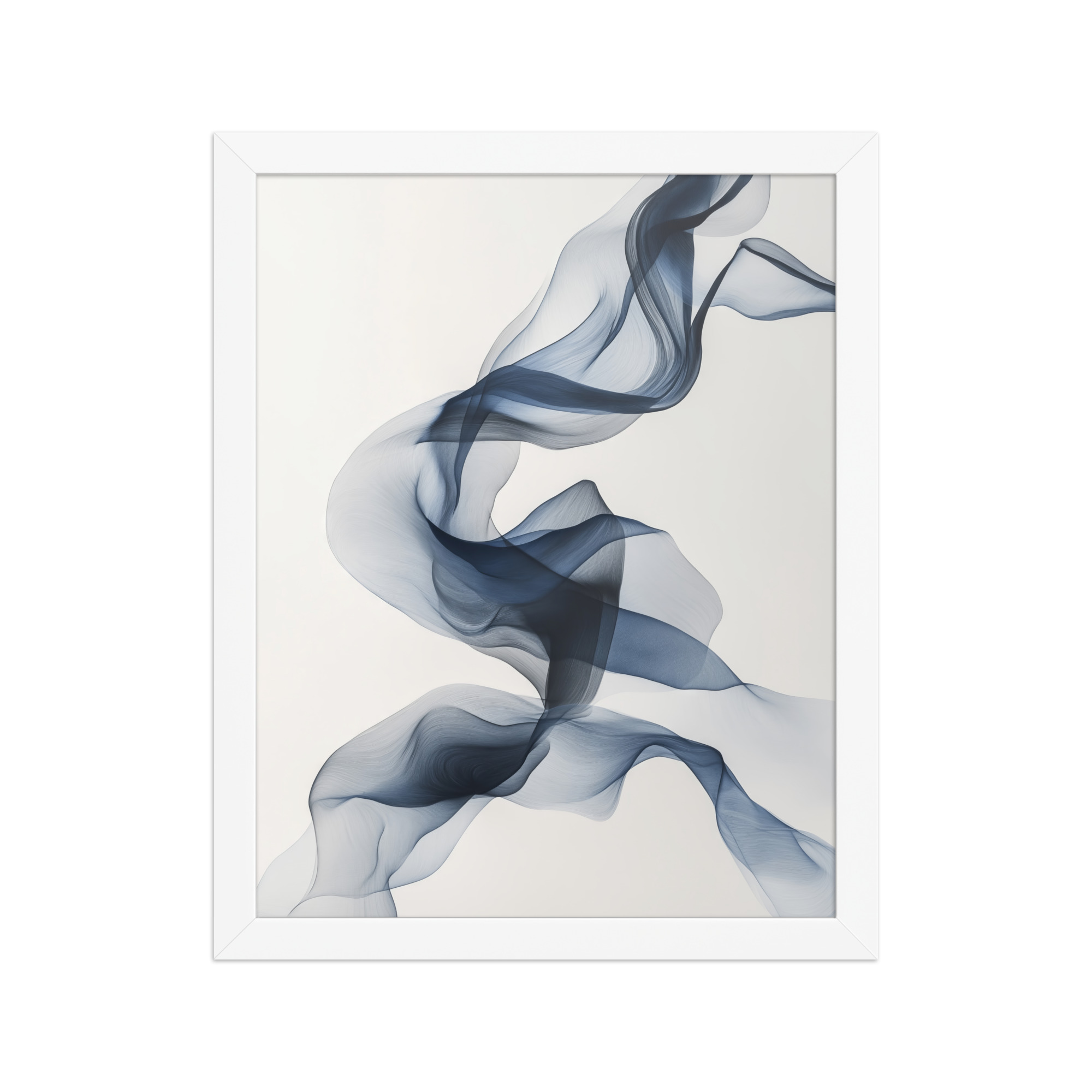 Ethereal Silk — Airy Blue Smoke Ribbon Abstract Wall Art — Framed Poster - Image 11
