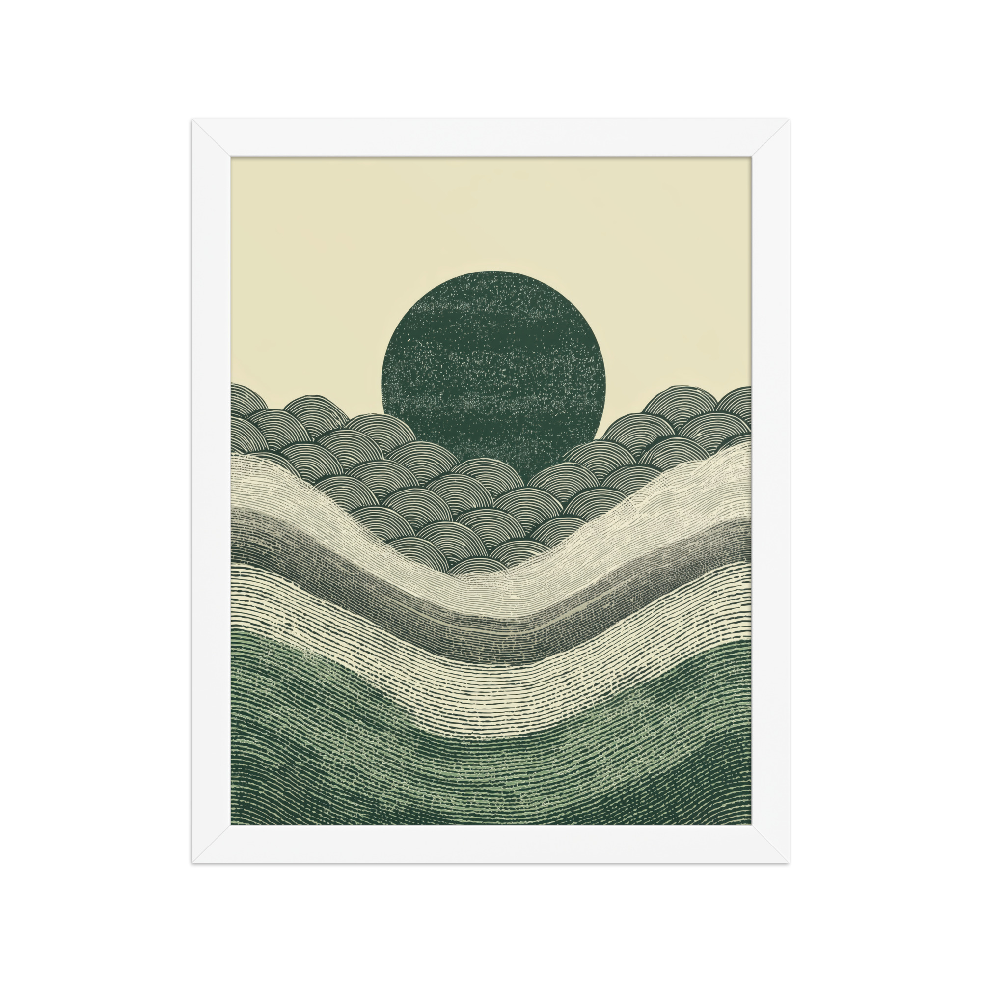 Verdant Rising — Japanese-Inspired Green Landscape Wall Art — Framed Poster - Image 13