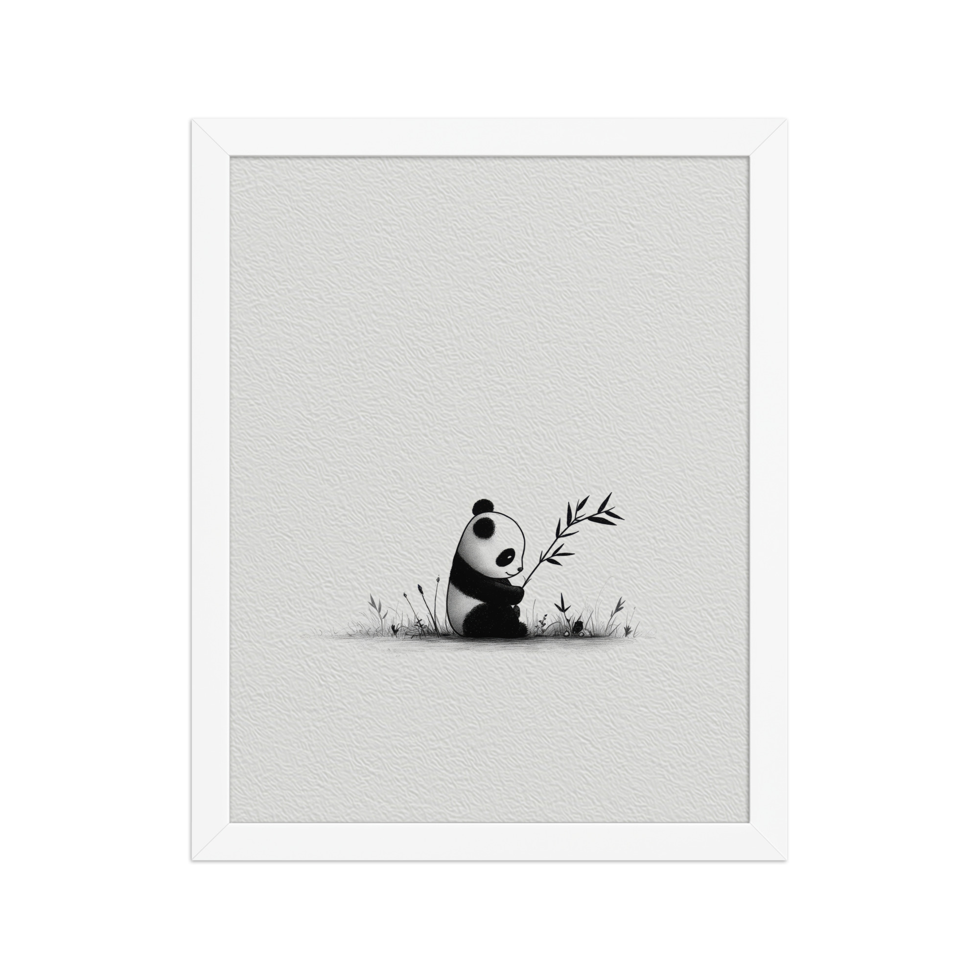 Tiny Bamboo Moment — Minimal Panda Cub with Bamboo Wall Decor — Framed Poster - Image 18