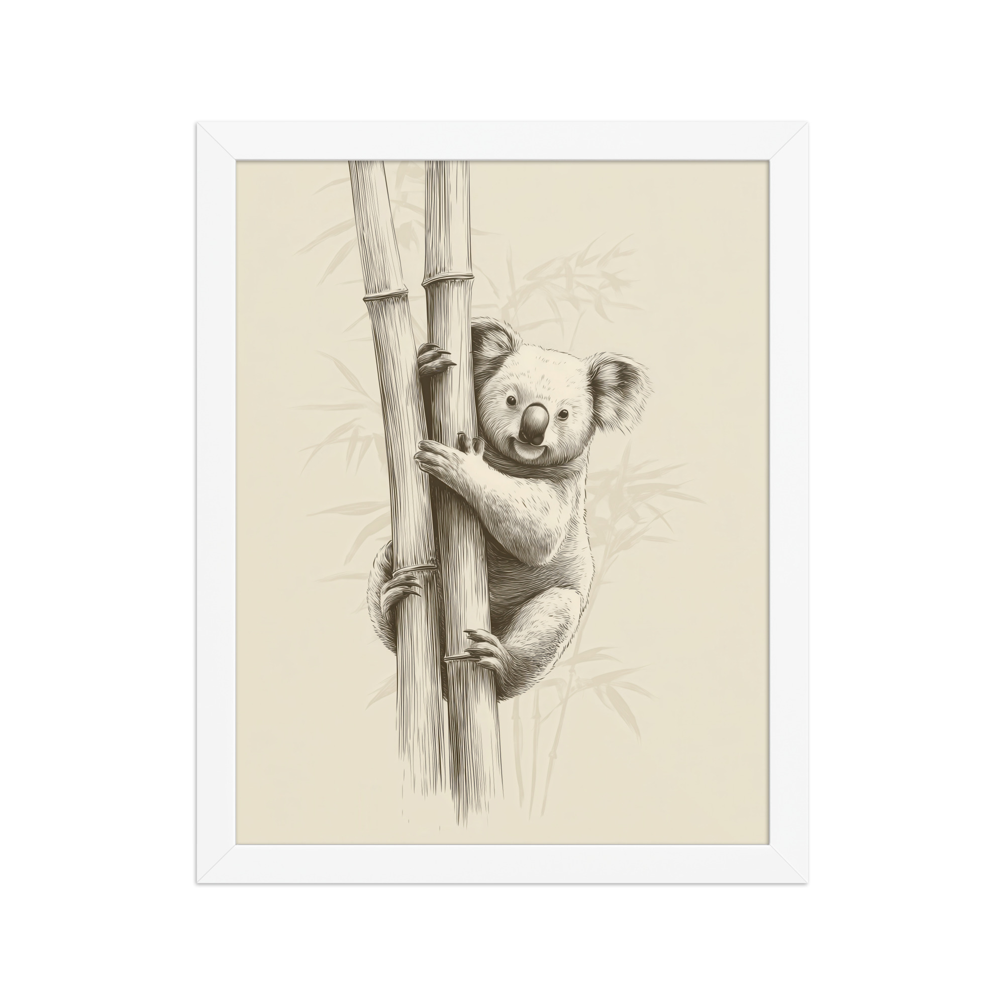 Koala Bamboo I — Koala Illustration in Warm Neutrals Wall Decor — Framed Poster - Image 18