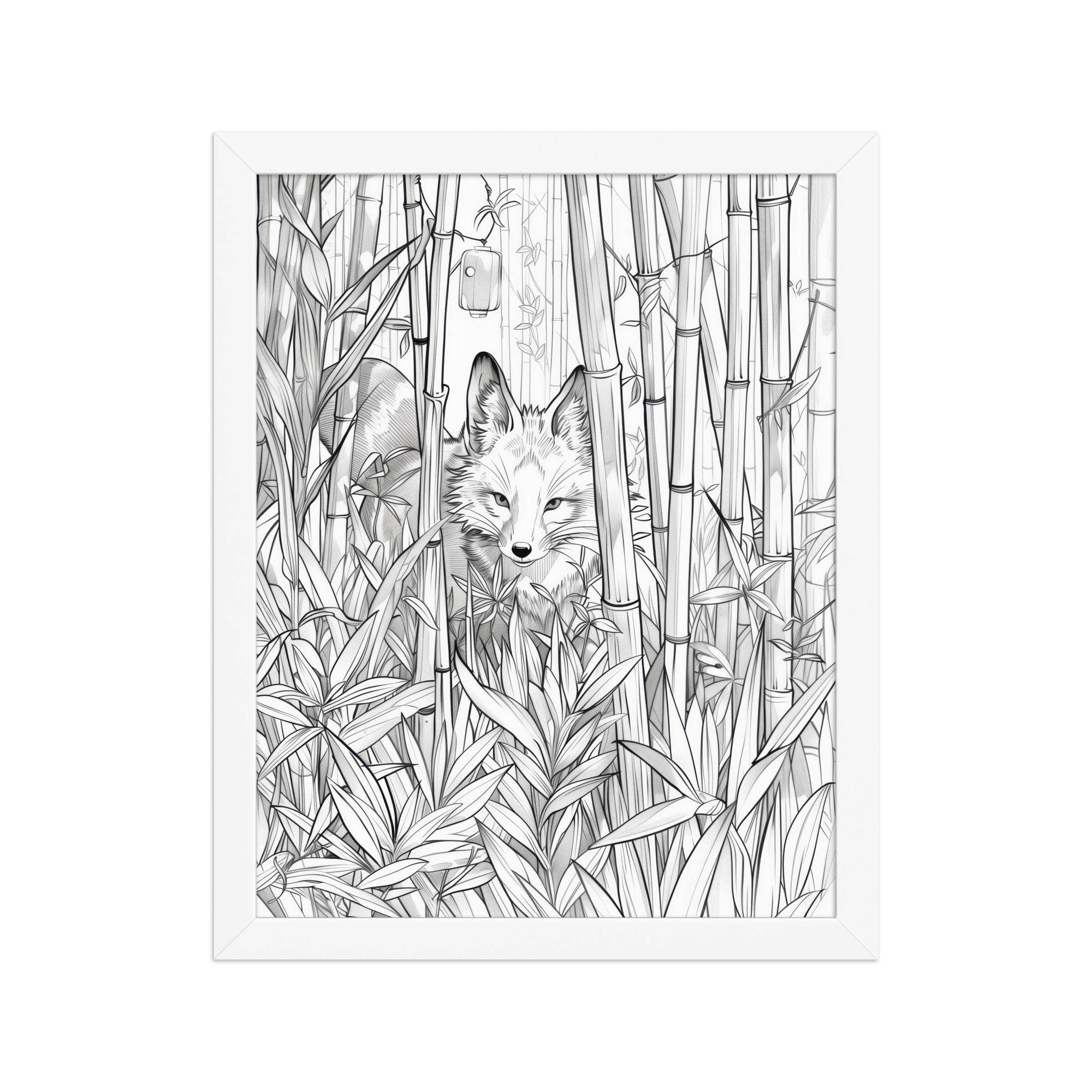 Fox Spirit in Bamboo Forest — Fox Among Bamboo Wall Decor — Framed Poster - Image 18