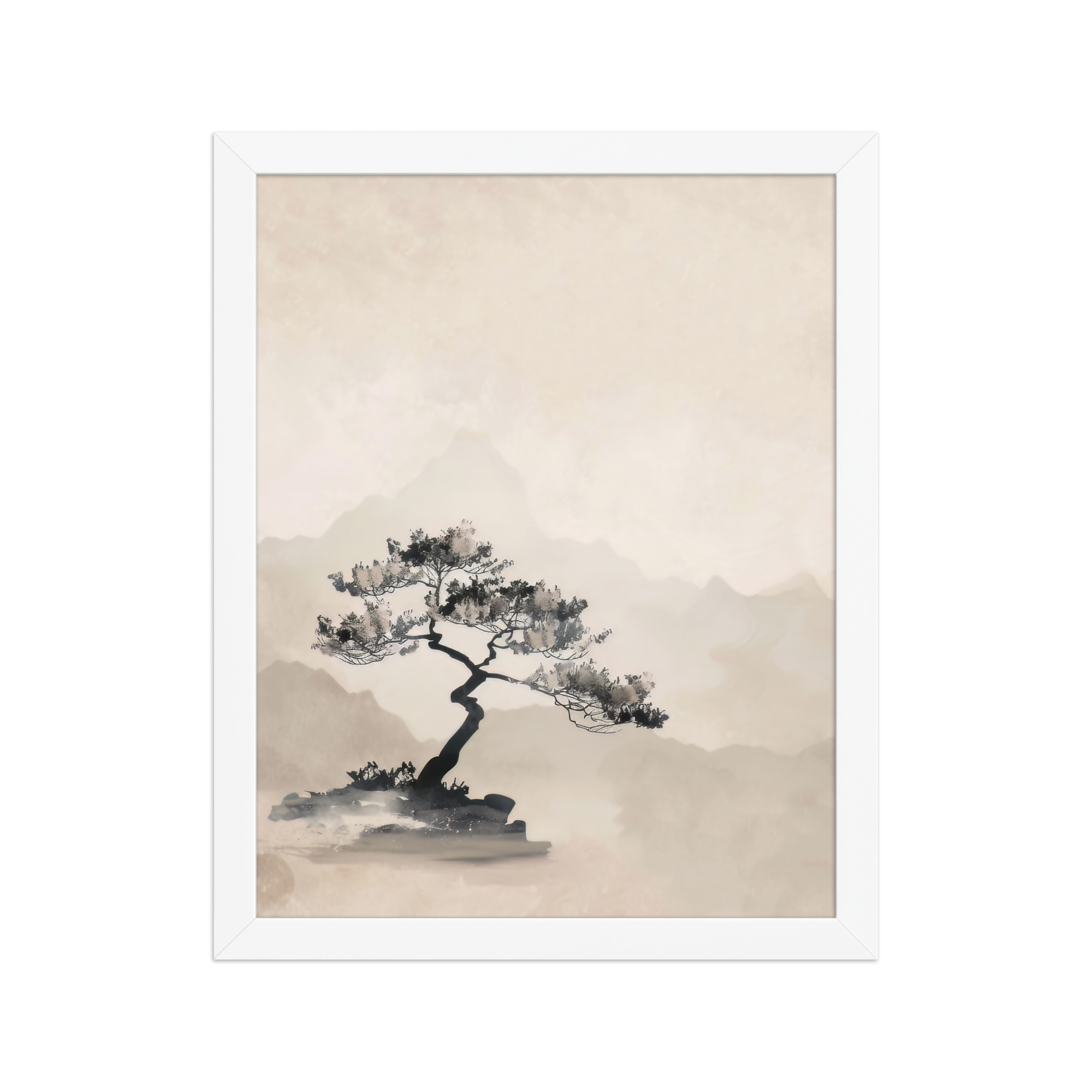 Bonsai Tree — Ink-Wash Landscape Wall Decor — Framed Poster - Image 15