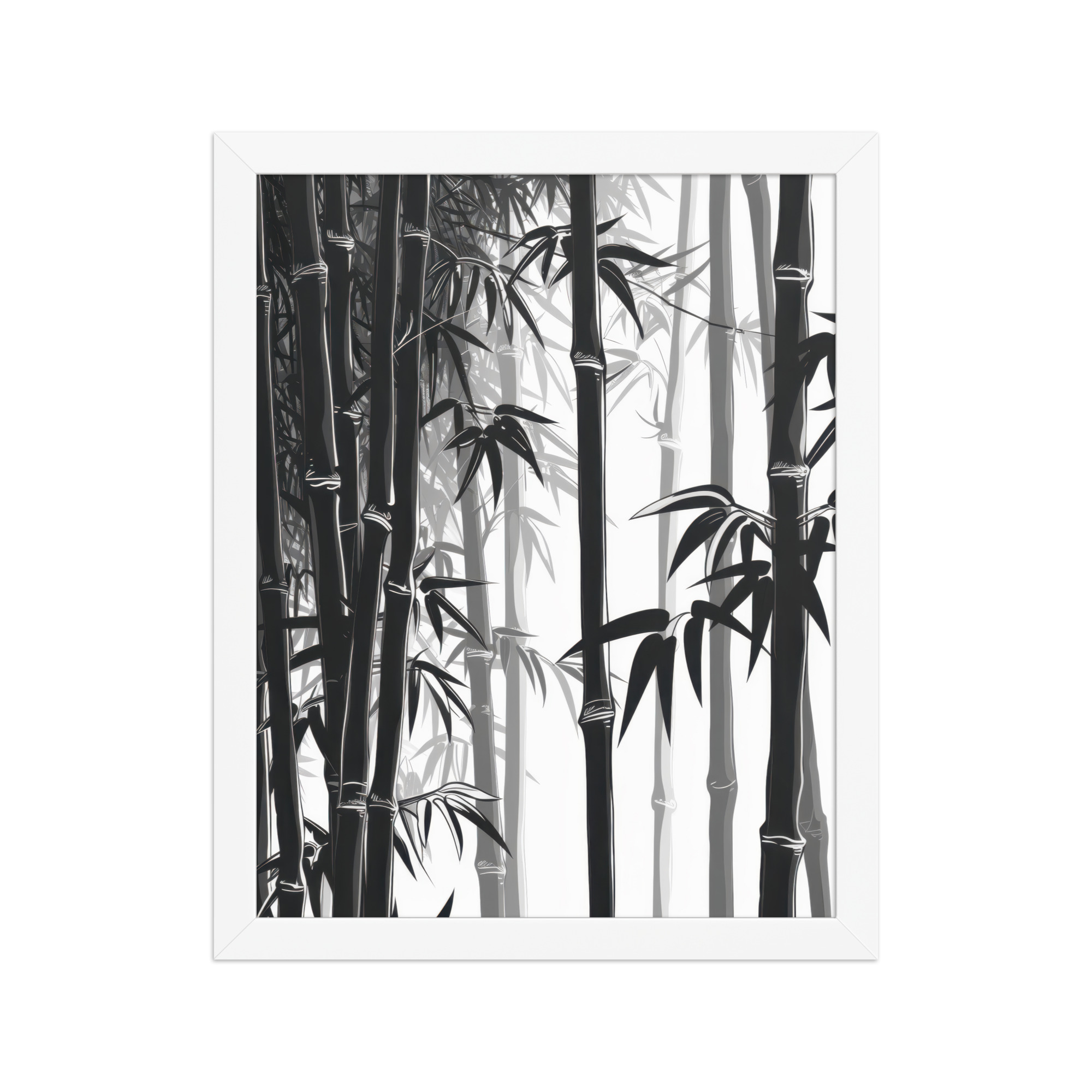 Bamboo Grove Silence — Monochrome Nature Wall Decor — Framed Poster - Image 15