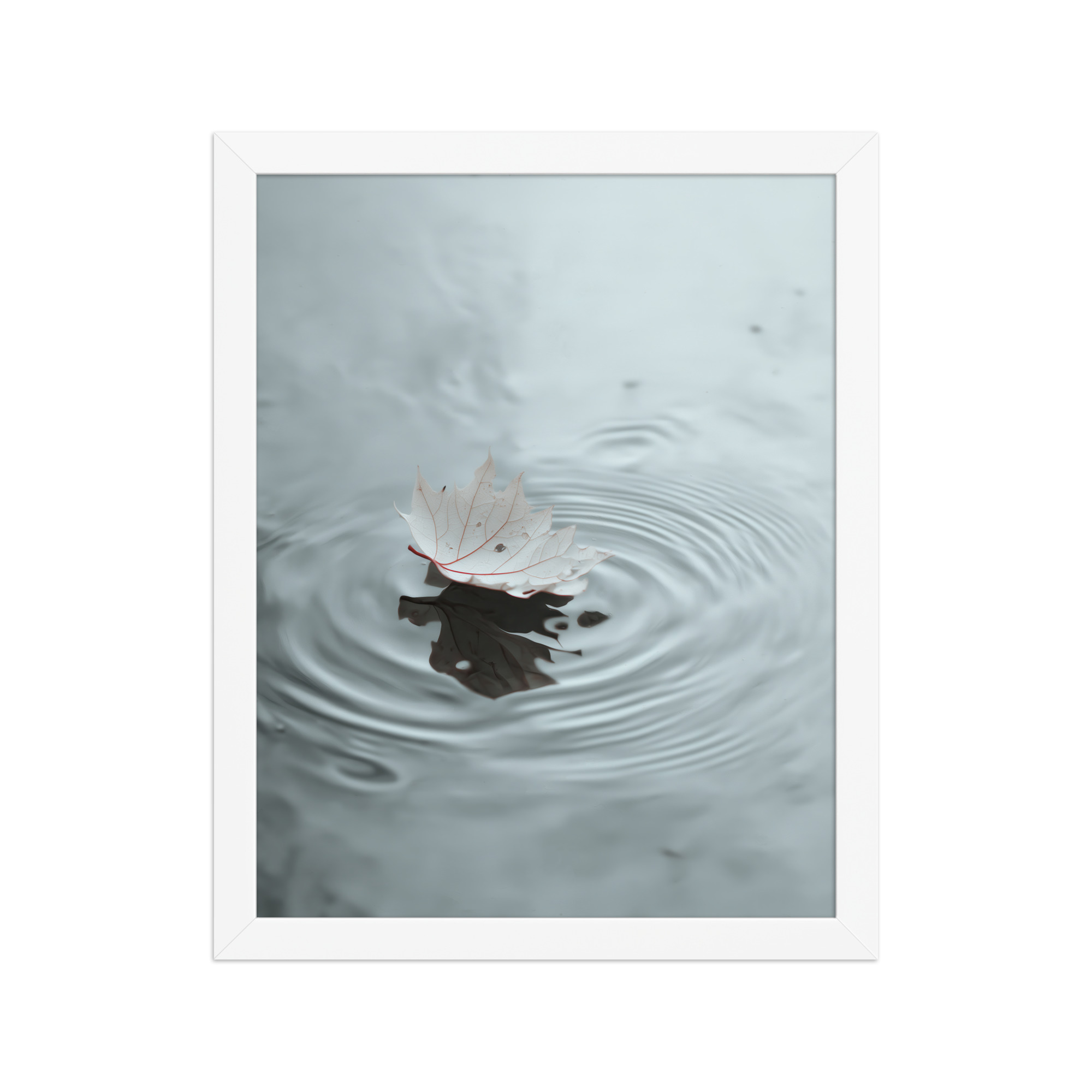 Floating Stillness — Leaf on Water Wall Decor — Framed Poster - Image 18