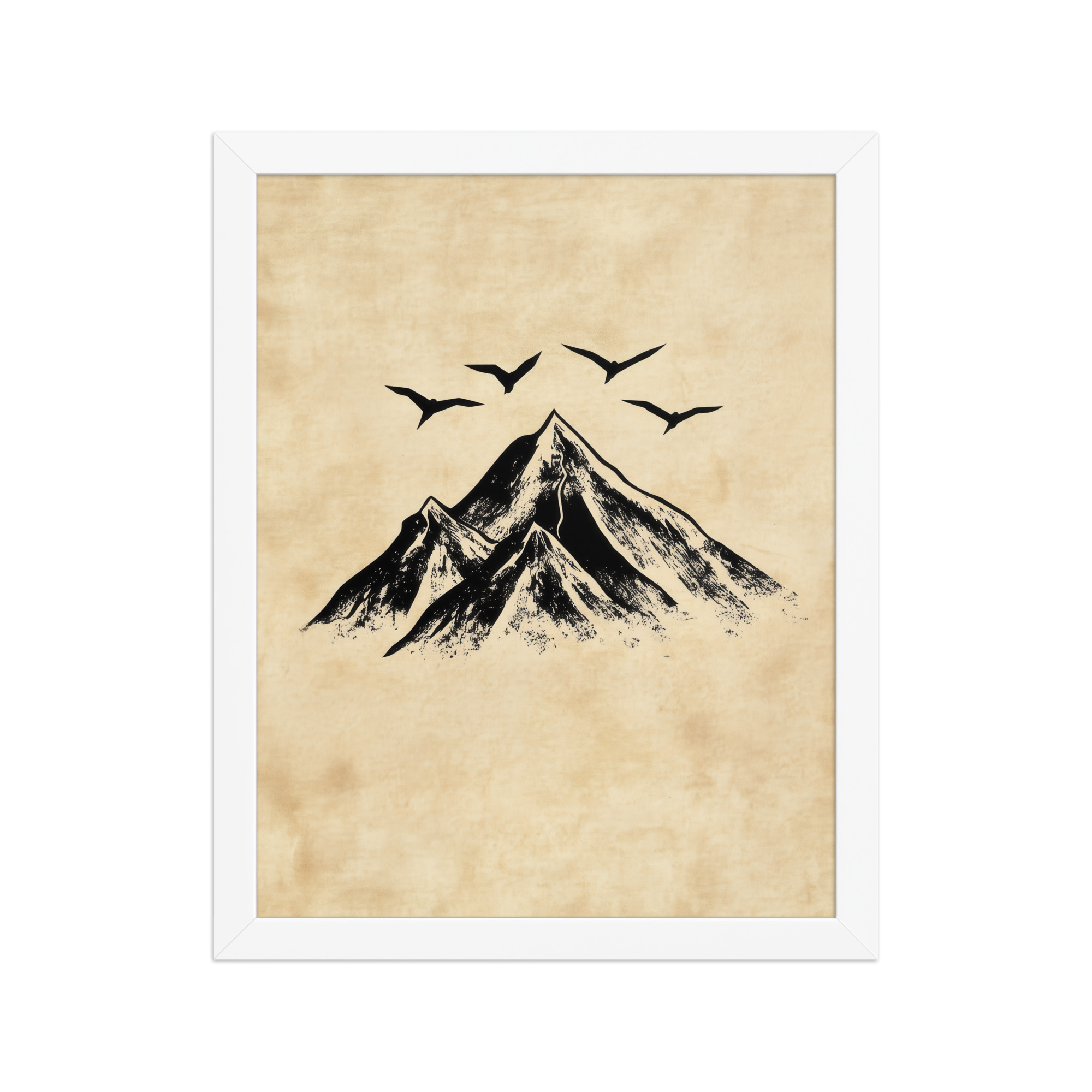Four Peaks in Ink — Mountain Landscape Wall Art — Framed Poster - Image 14