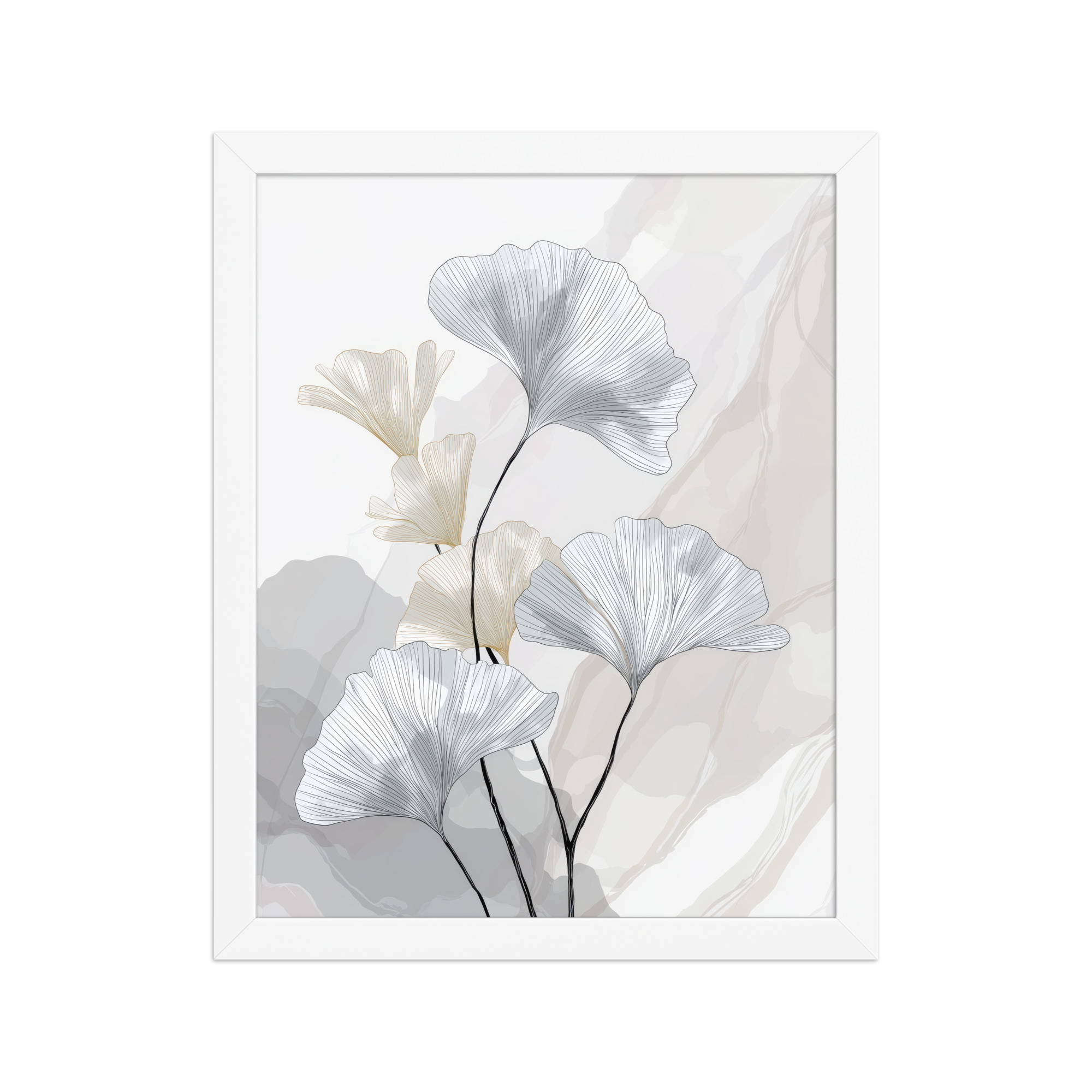 Ginkgo Harmony (Pale Edition) — Line Art Botanical Wall Decor — Framed Poster - Image 14