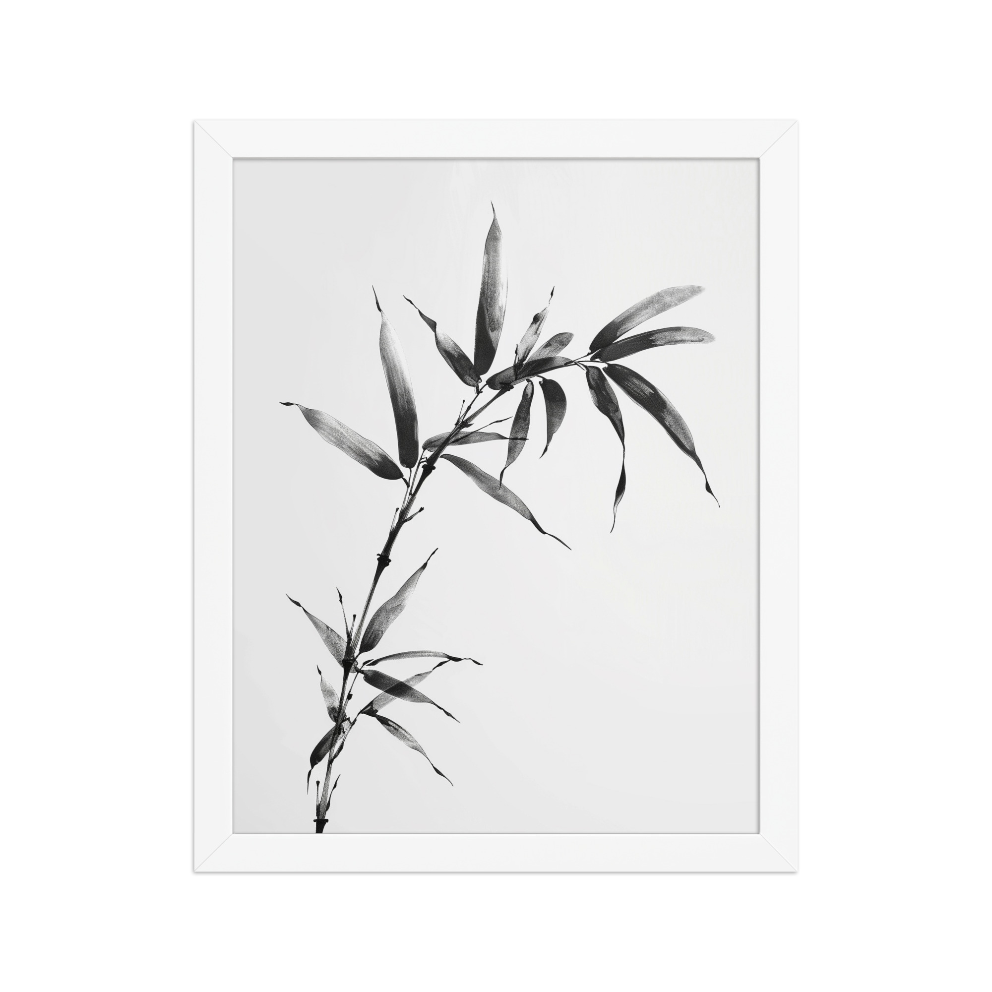 Minimalist Bamboo — Sumi-e Black Ink Wall Art — Framed Poster - Image 14