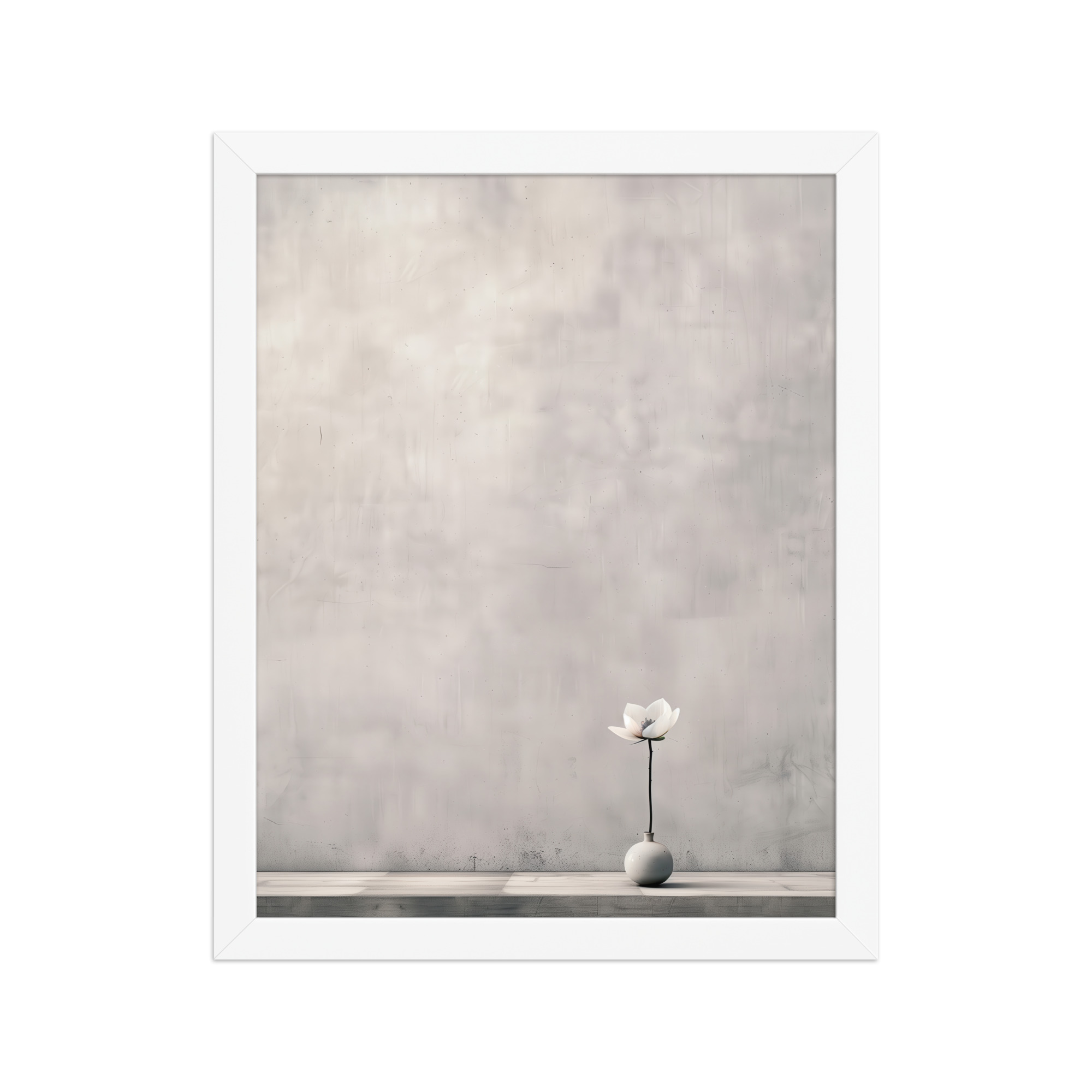 Lotus Minimalism — Single-Stem Vase Minimal Wall Decor — Framed Poster - Image 15