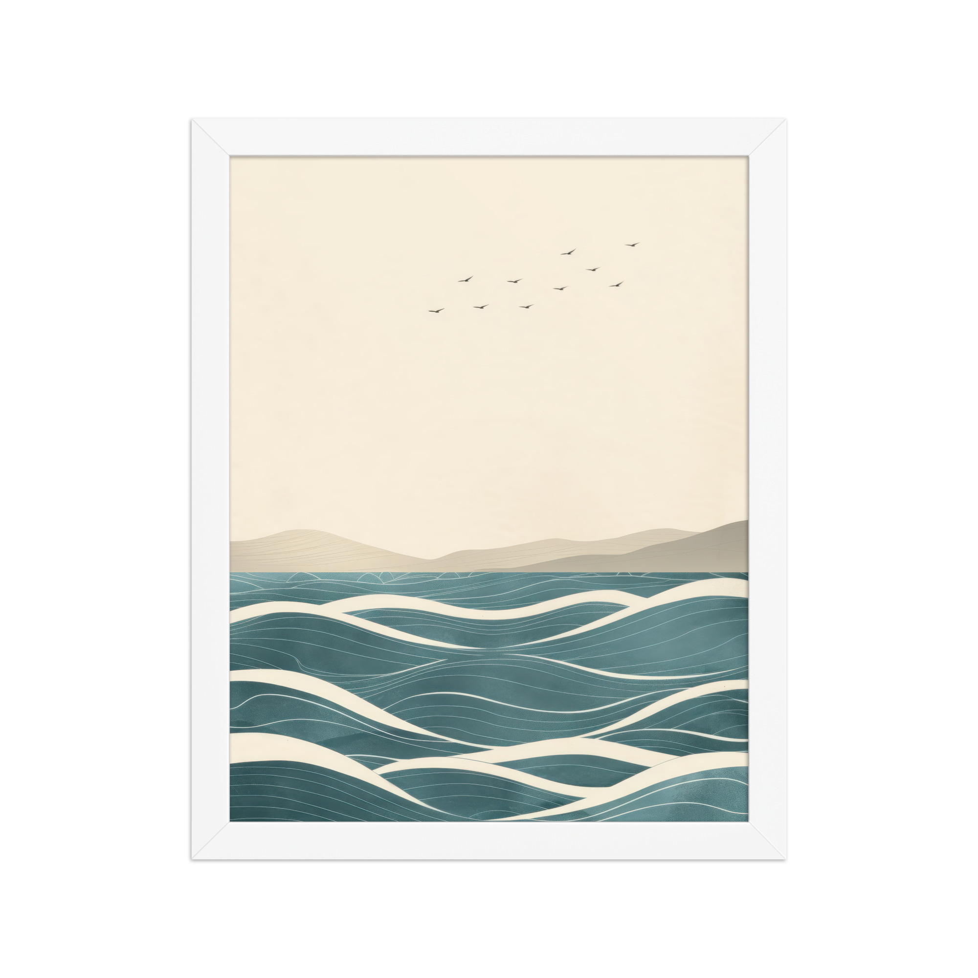 Still Horizons II — Japandi Ocean Minimalist Wall Art — Framed Poster - Image 18