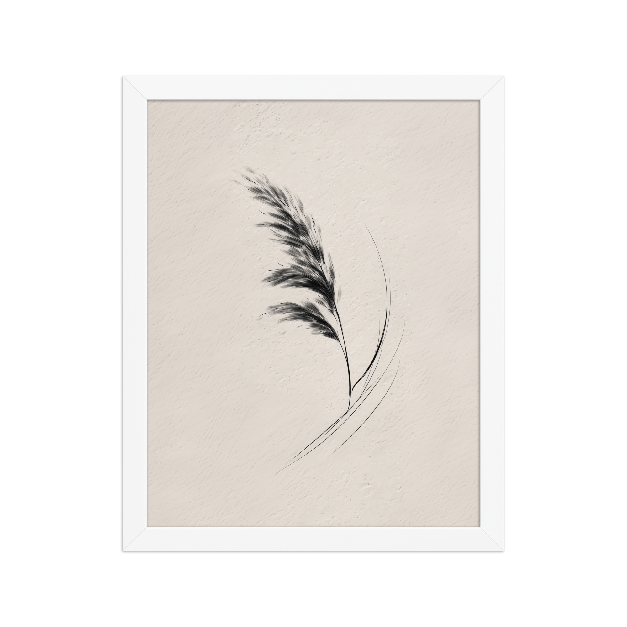 Windswept Pampas — Minimal Brush Wall Art — Framed Poster - Image 18