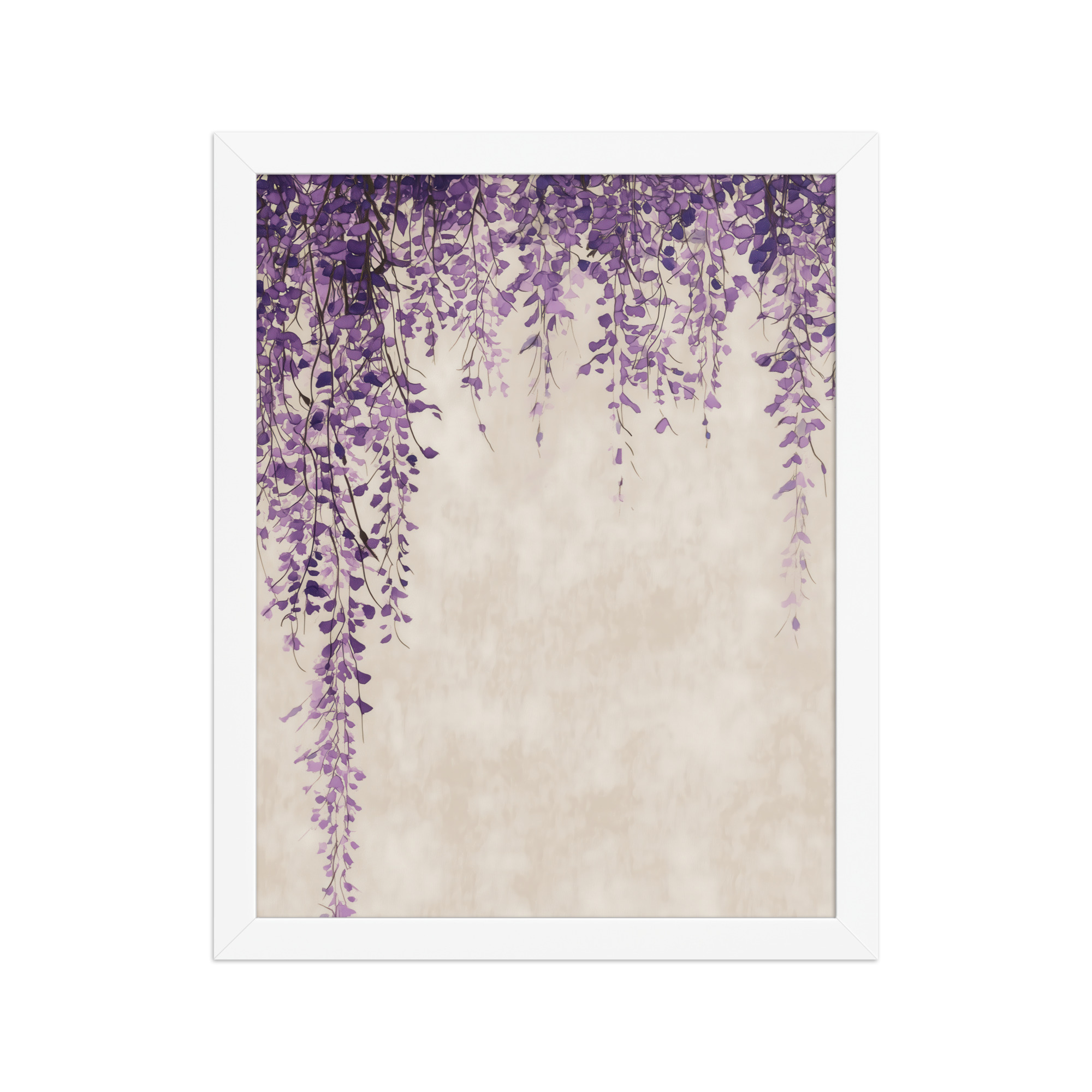 Wisteria Cascade — Japandi Hanging Floral Wall Decor — Framed Poster - Image 15