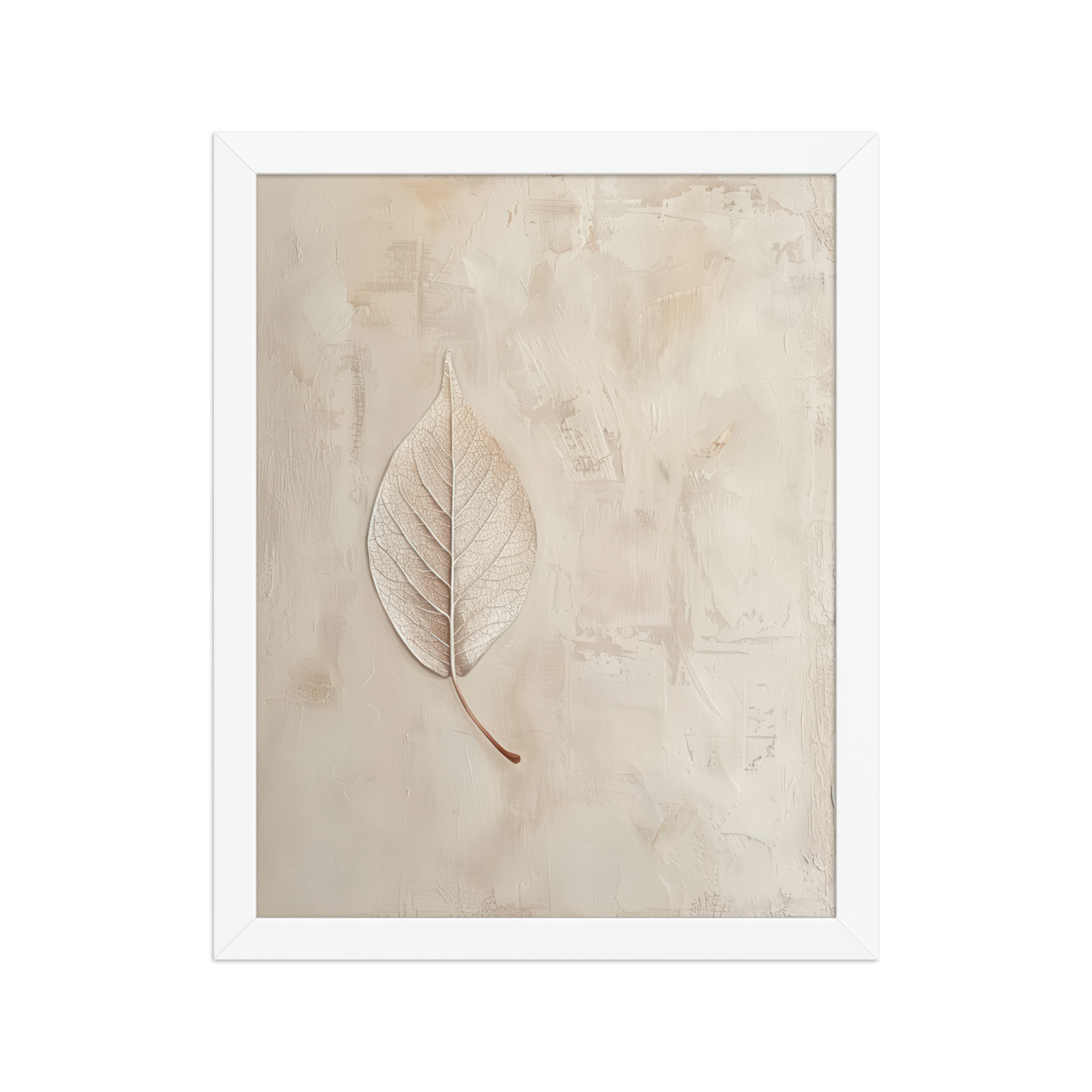 Wabi-Sabi Leaf II — Neutral Textured Botanical Wall Art — Framed Poster - Image 18