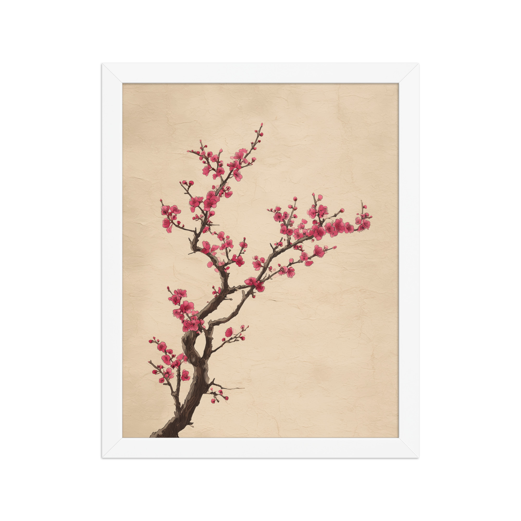 Plum Blossom Branch — Japanese Ink Illustration Wall Decor — Framed Poster - Image 16