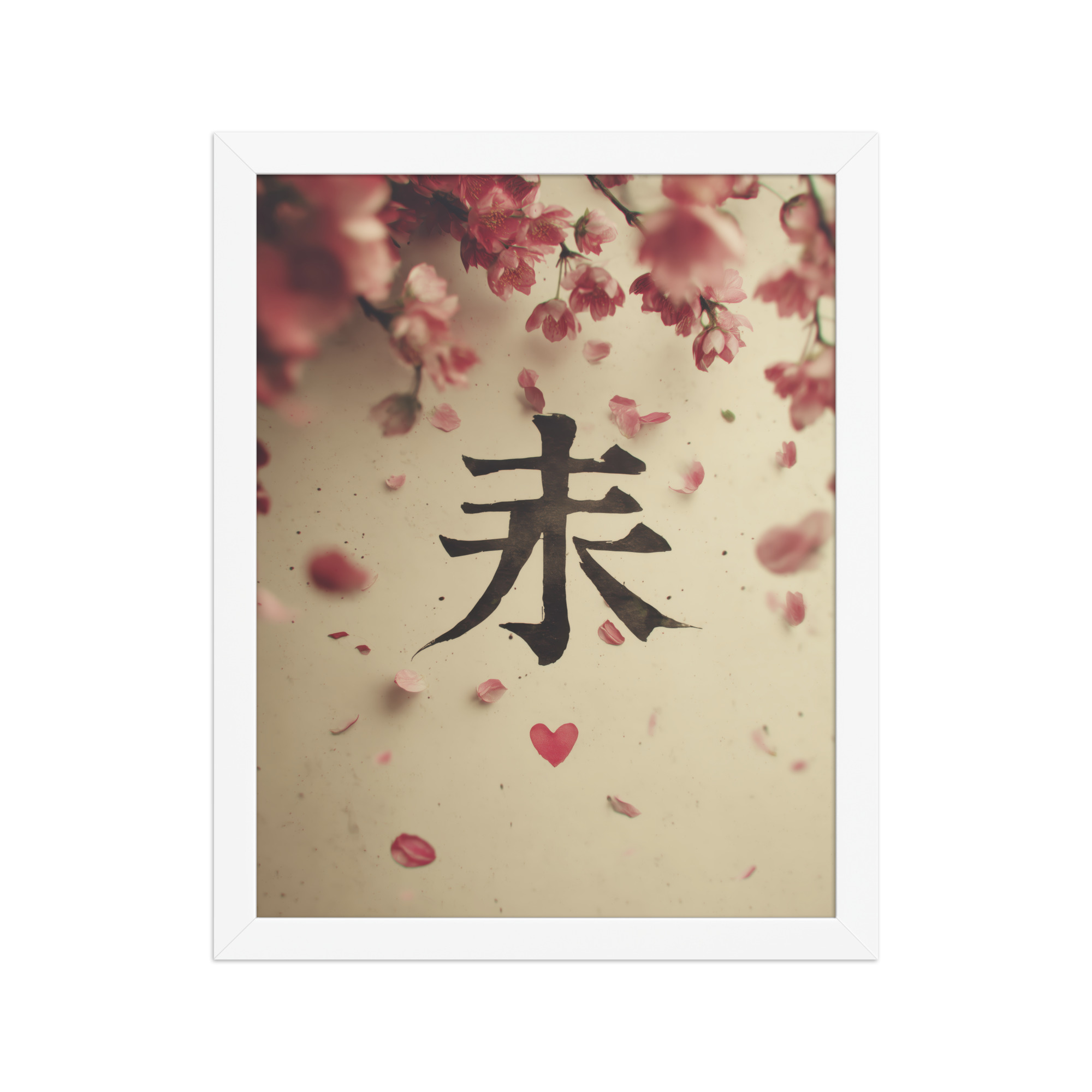Sakura Love — Cherry Blossom, Japanese Calligraphy Wall Decor — Framed Poster - Image 18