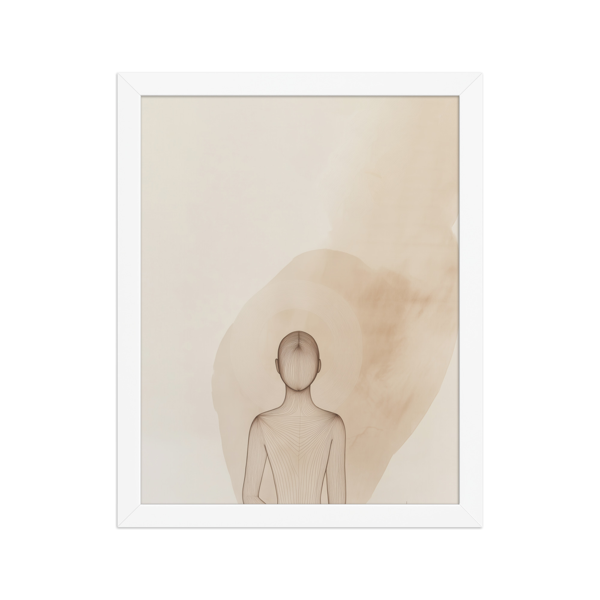 Inner Light – Minimalist Meditation Figure Japandi Wall Art – Framed Poster - Image 18