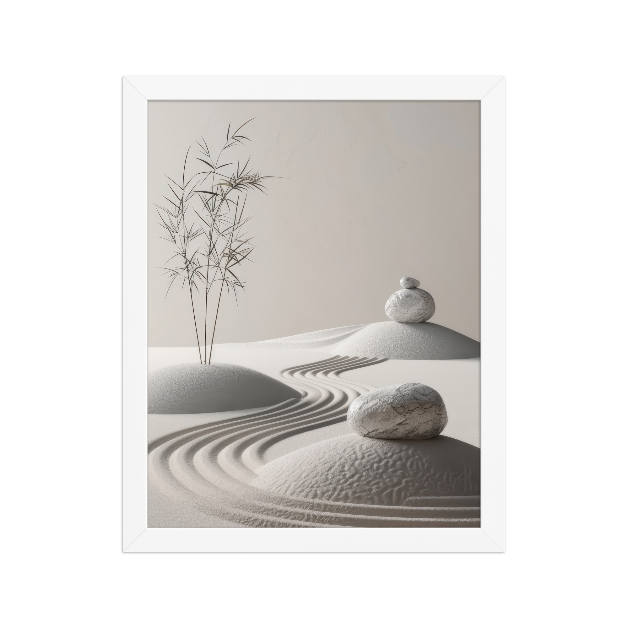 Stillness by the Sand Rake – Japandi Zen Garden Wall Art – Framed Poster - Image 9