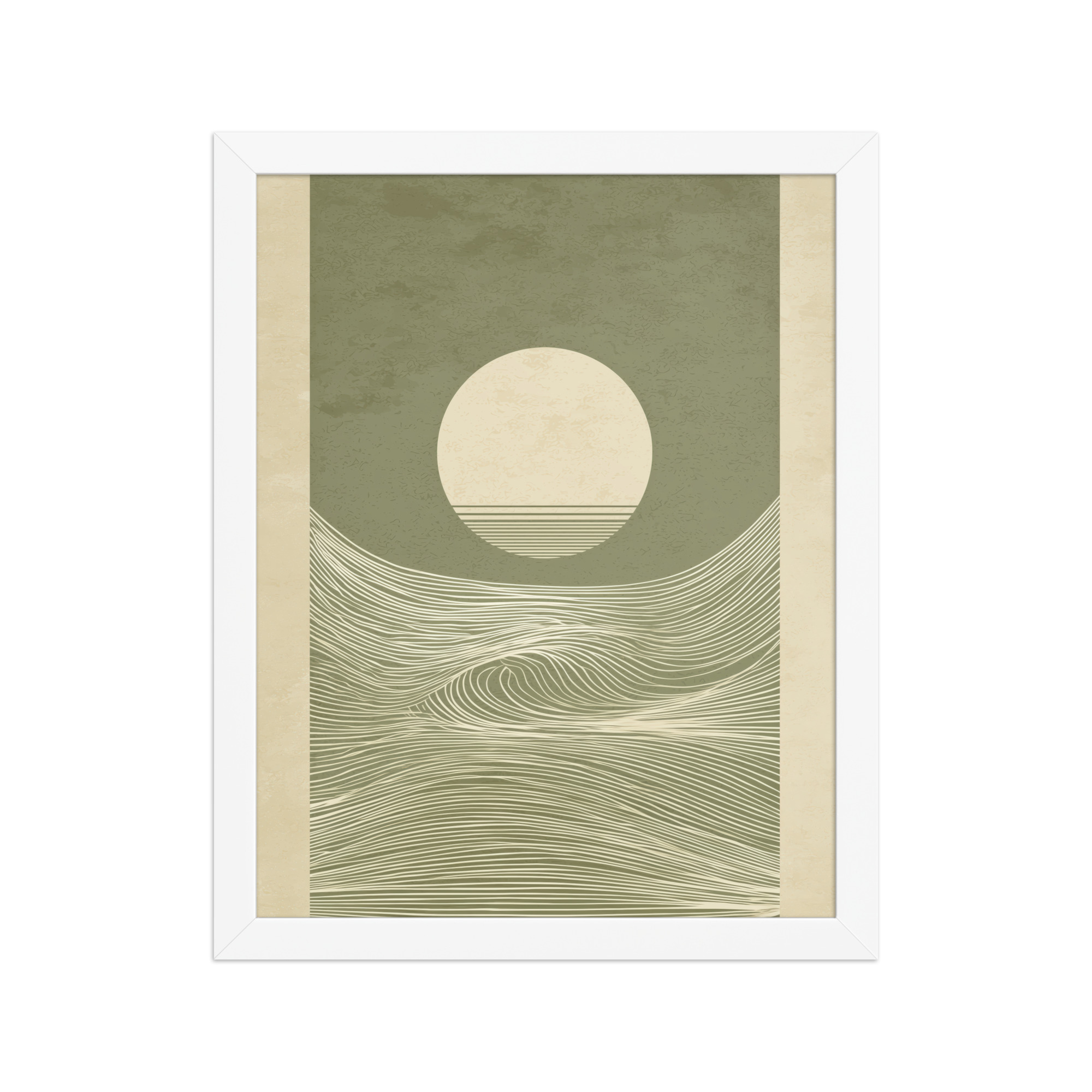 Zen Horizon Waves — Minimal Sunset Landscape Wall Decor — Framed Poster - Image 14