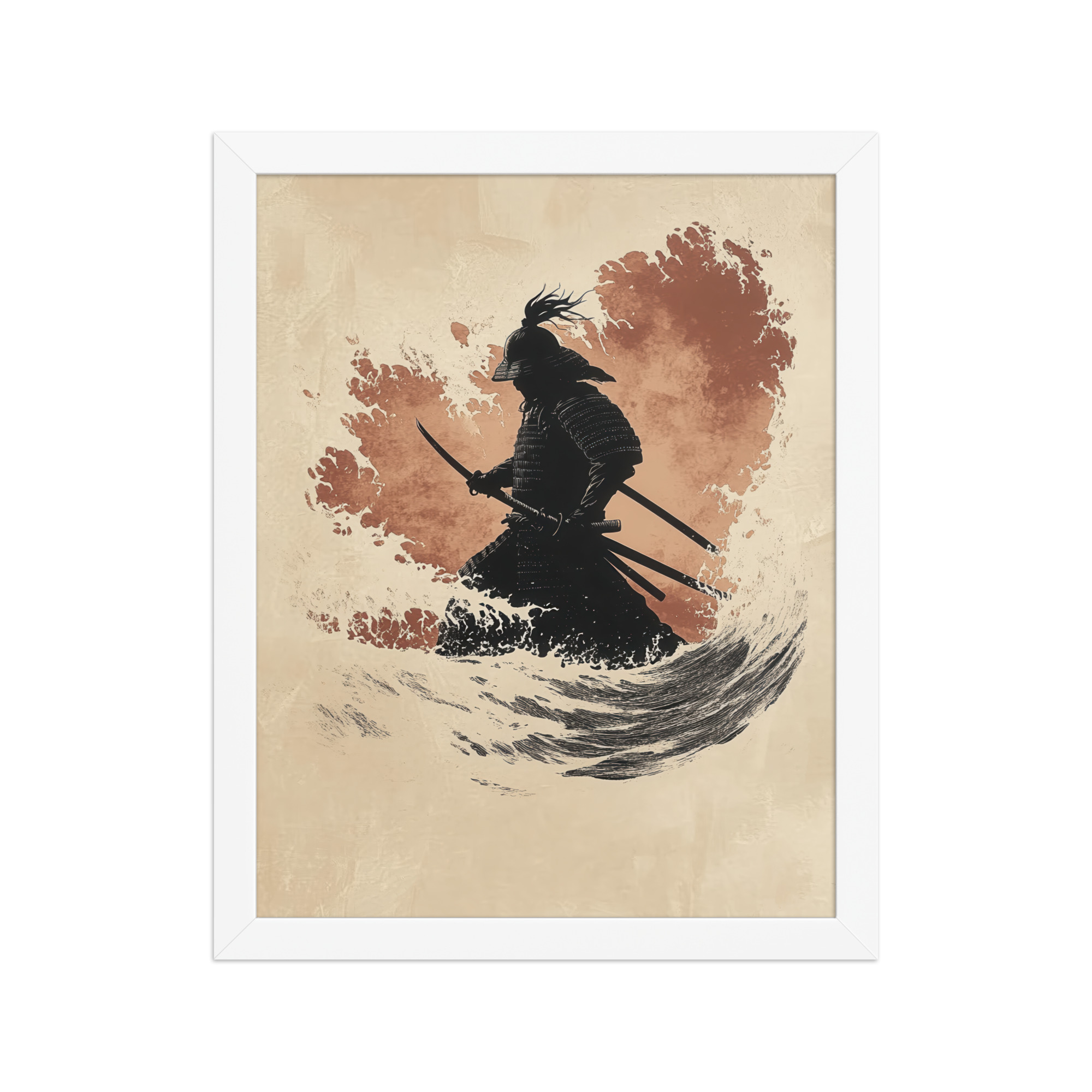 Crimson Guard – Samurai Against The Rising Spray Wall Decor – Framed Poster - Image 9