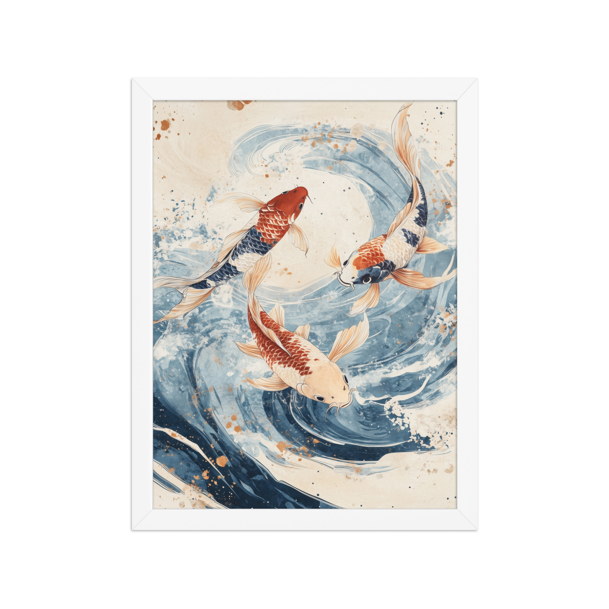 Dancing Koi Trio — Japanese Koi Wall Art — Framed Poster - Image 17