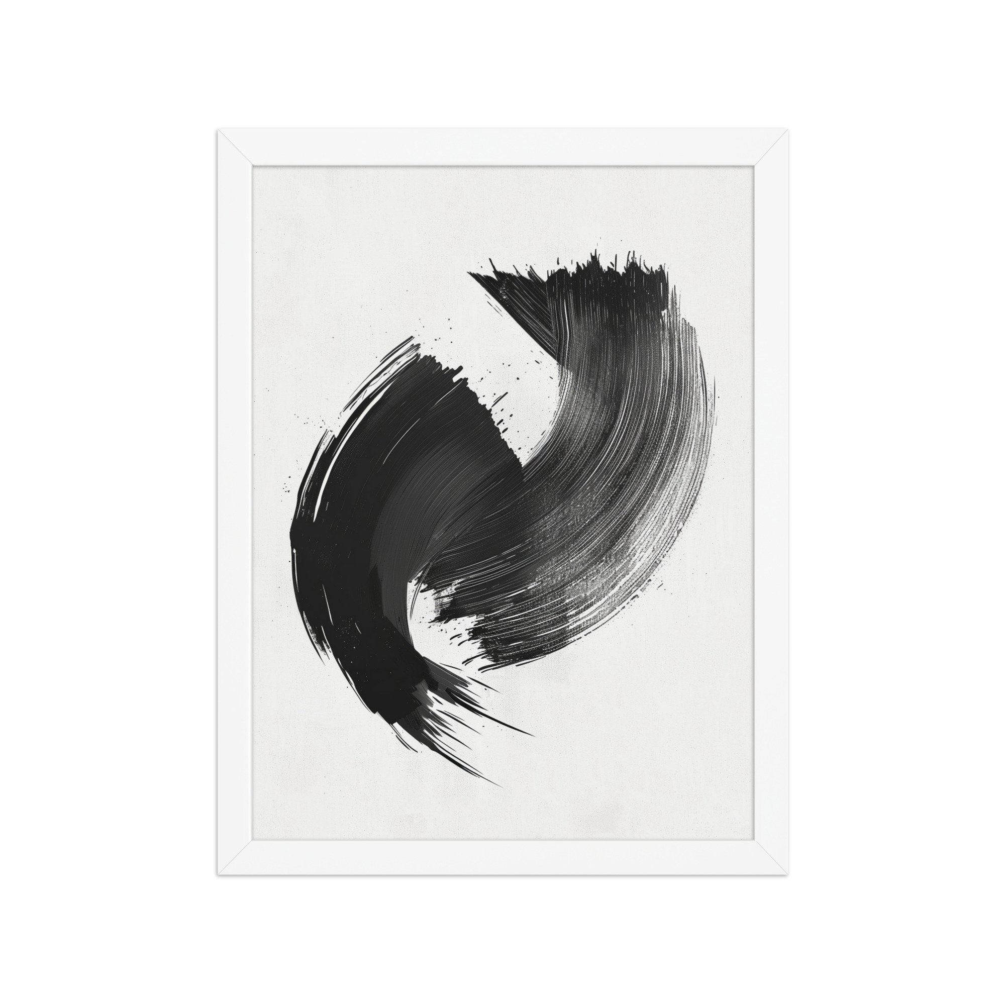 Brushstroke Swirl — Zen Sumi-e Ink Abstract Wall Decor — Framed Poster - Image 15
