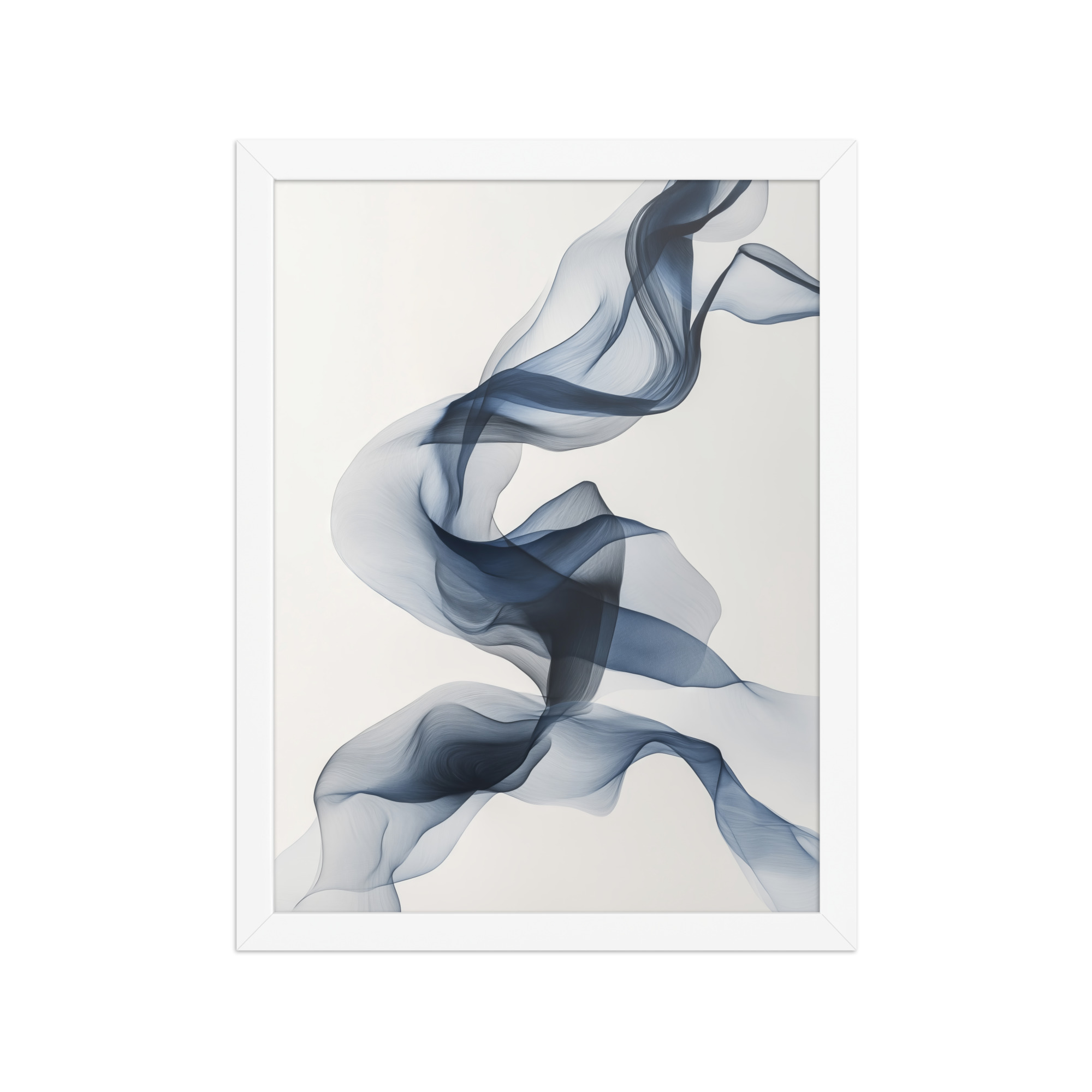 Ethereal Silk — Airy Blue Smoke Ribbon Abstract Wall Art — Framed Poster - Image 12